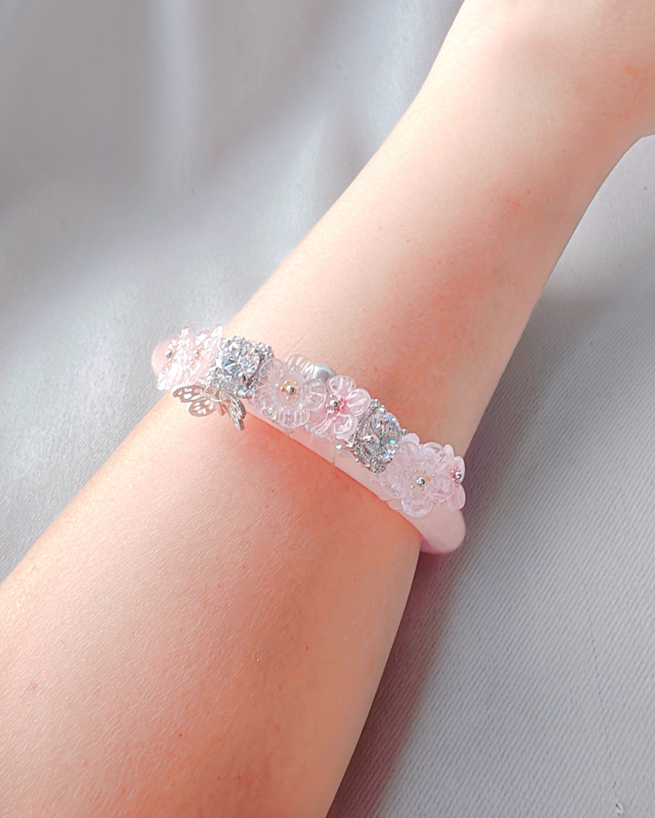 2. ローズクォーツバングル(19cm)一点物