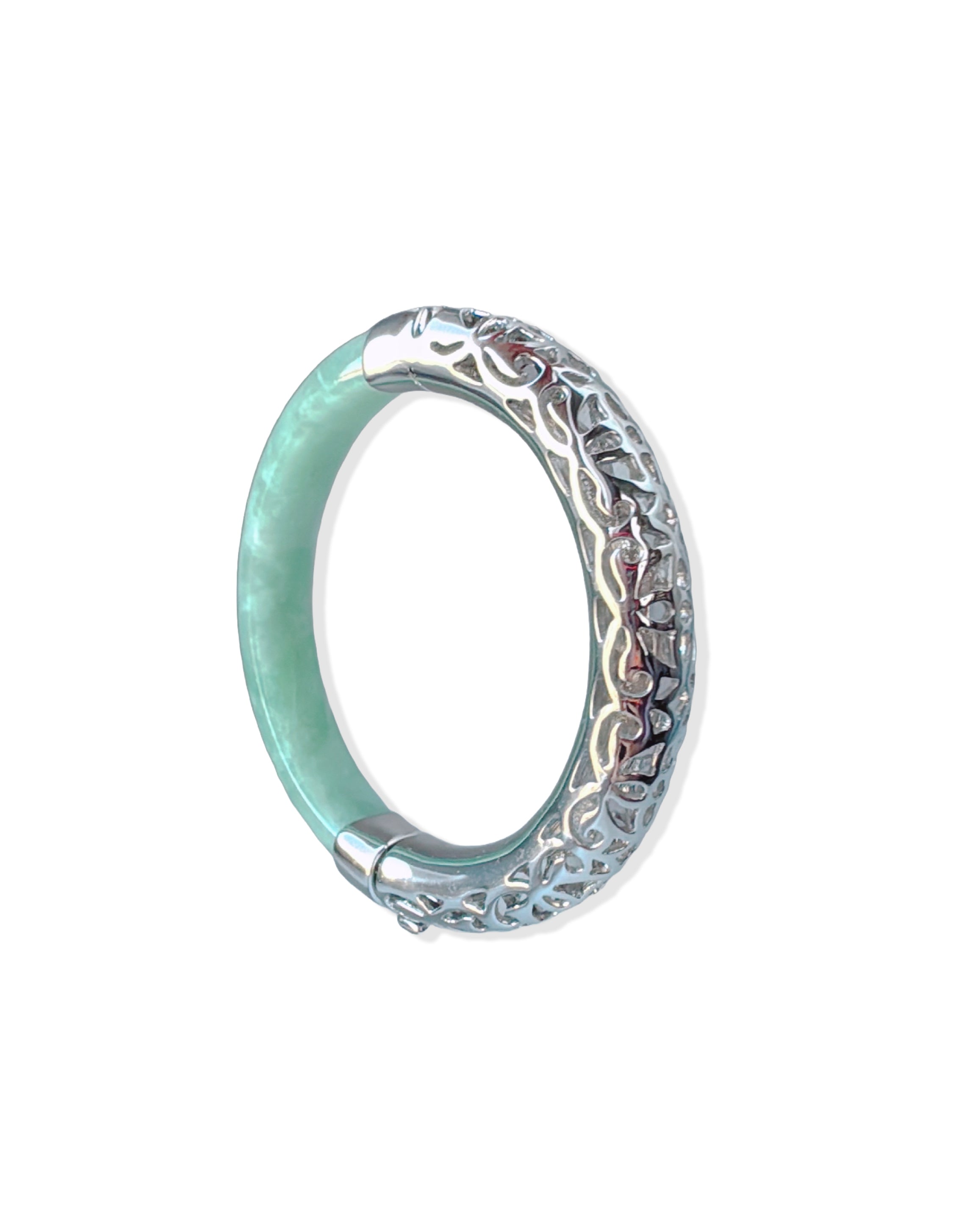 ロマンティックジェダイトバングル:直径16.5cm【受注生産:4~6週間】