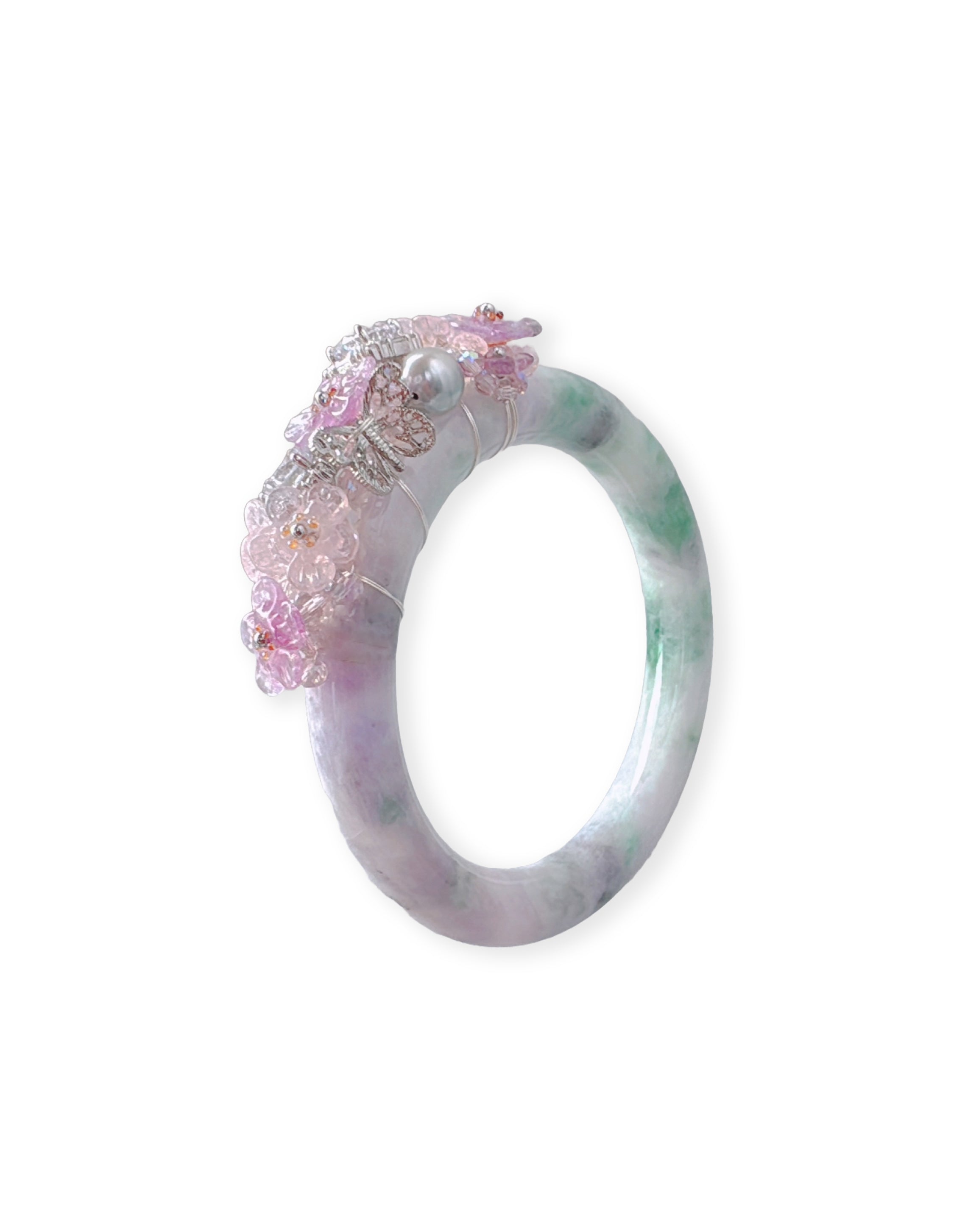 ライラックエメラルドジェダイトバングル【一点物】