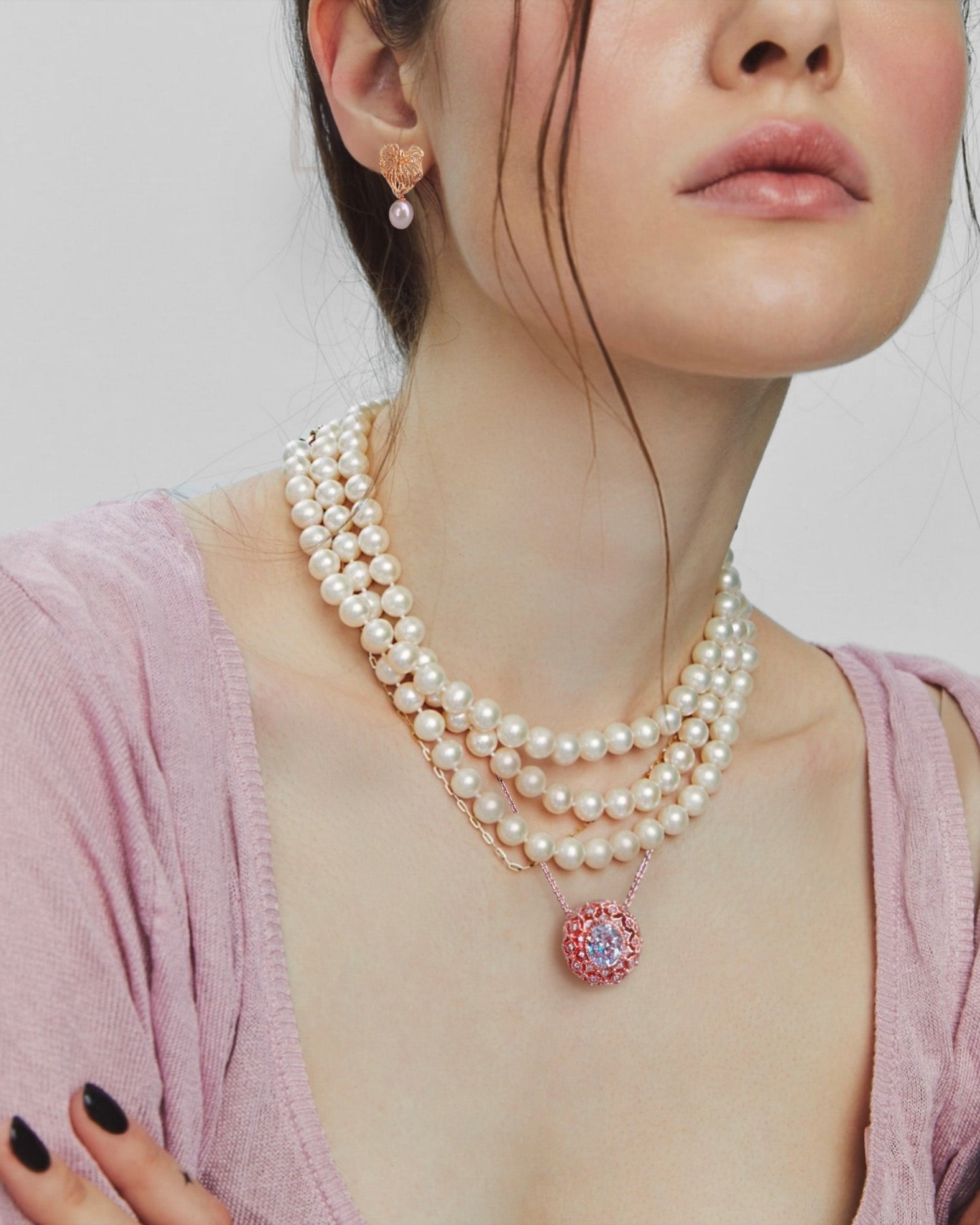 Victoria's Lumine in Rose Gold necklace