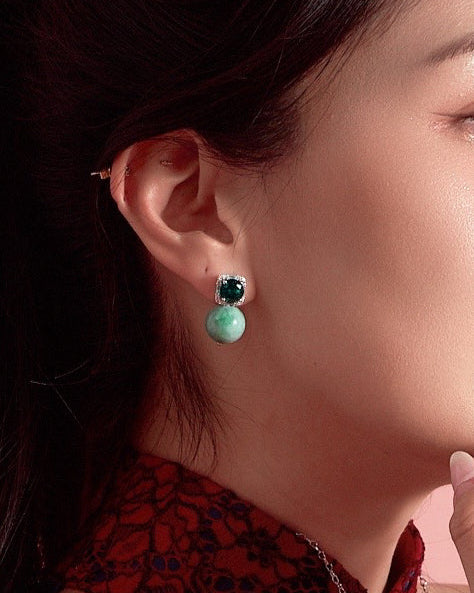 Poised Elegance in Icy Neon Jadeite