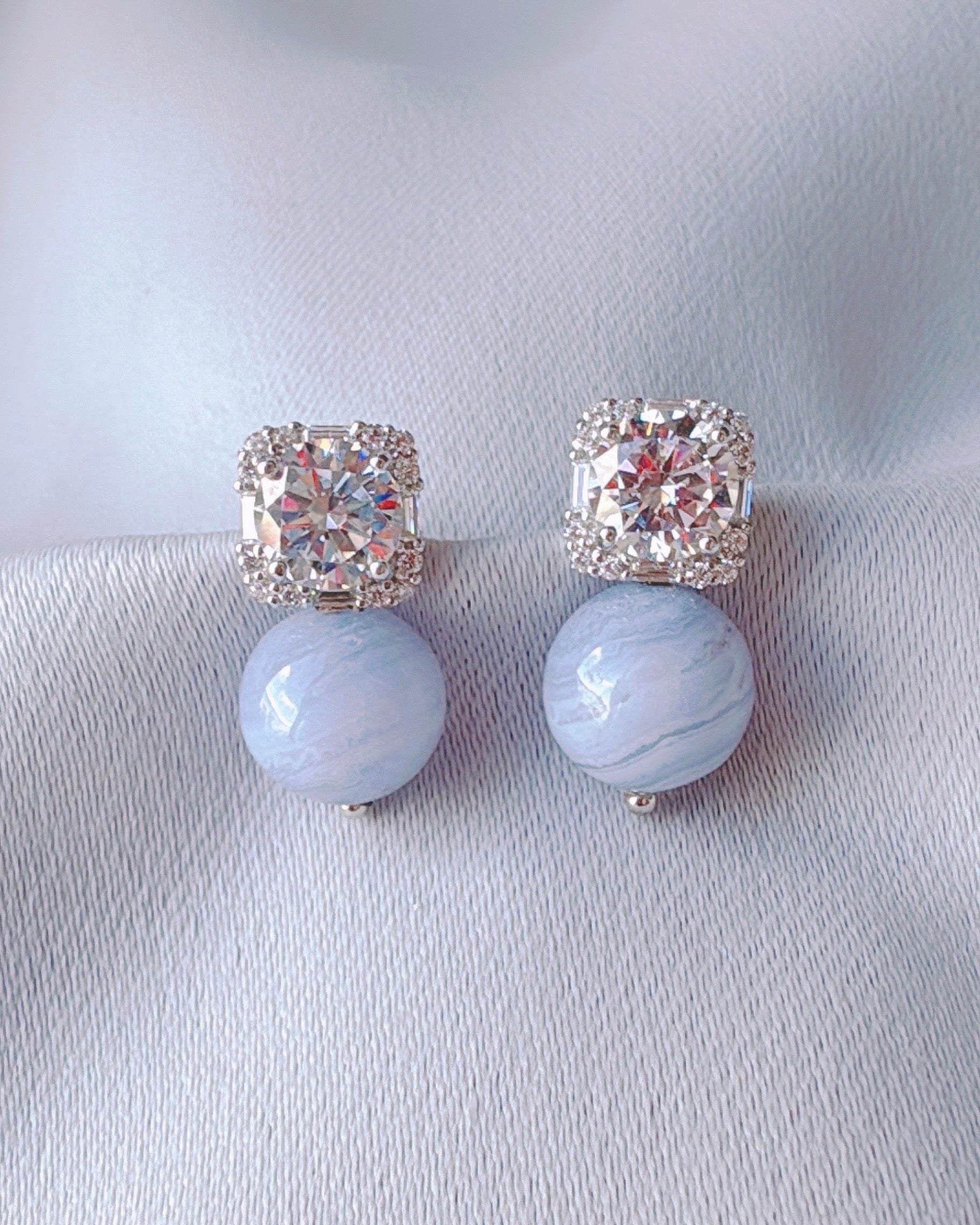 Blue Lace Drops (blue lace agate)