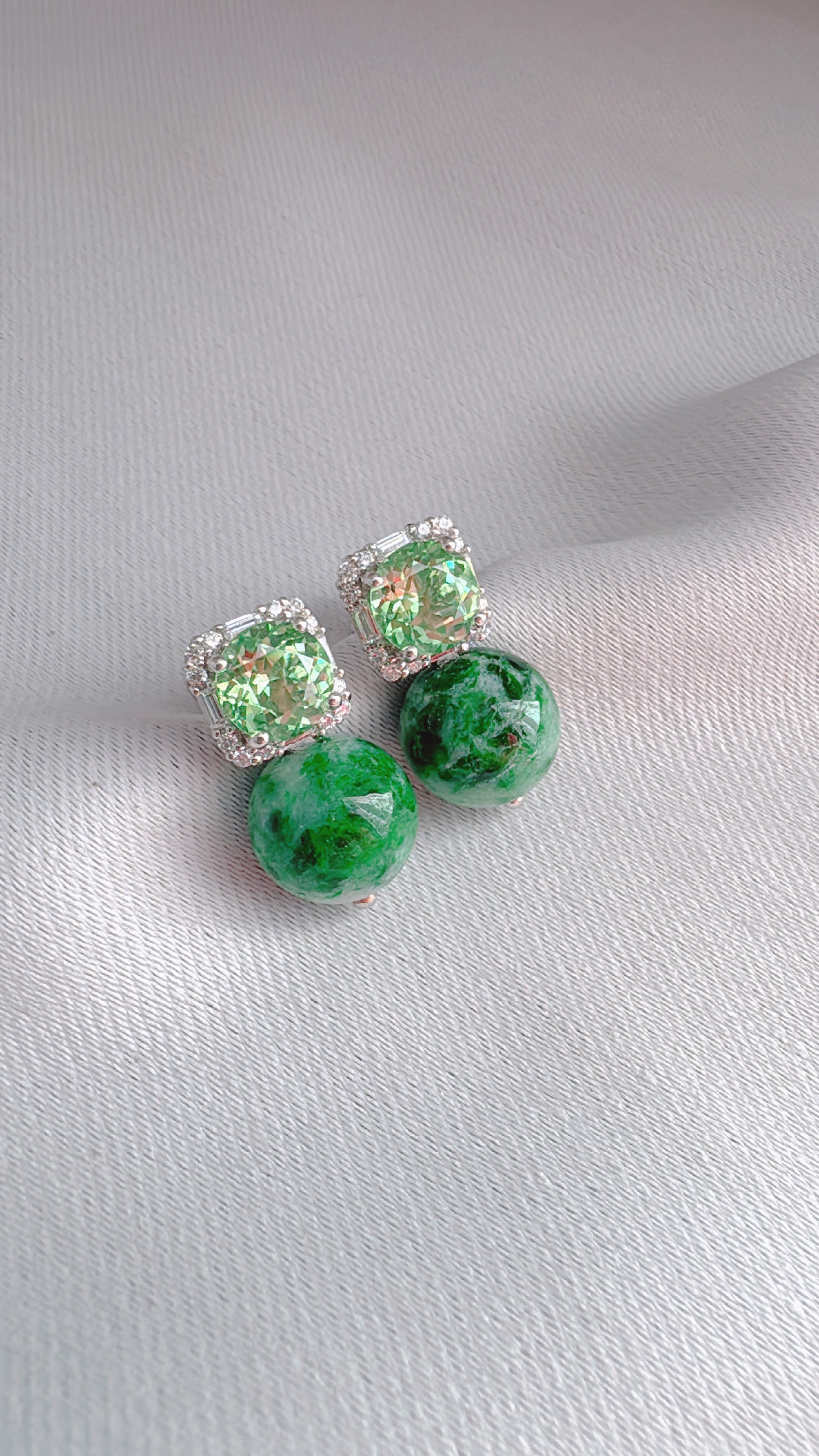 Poised Elegance - Peridot and Imperial Green & Emerald