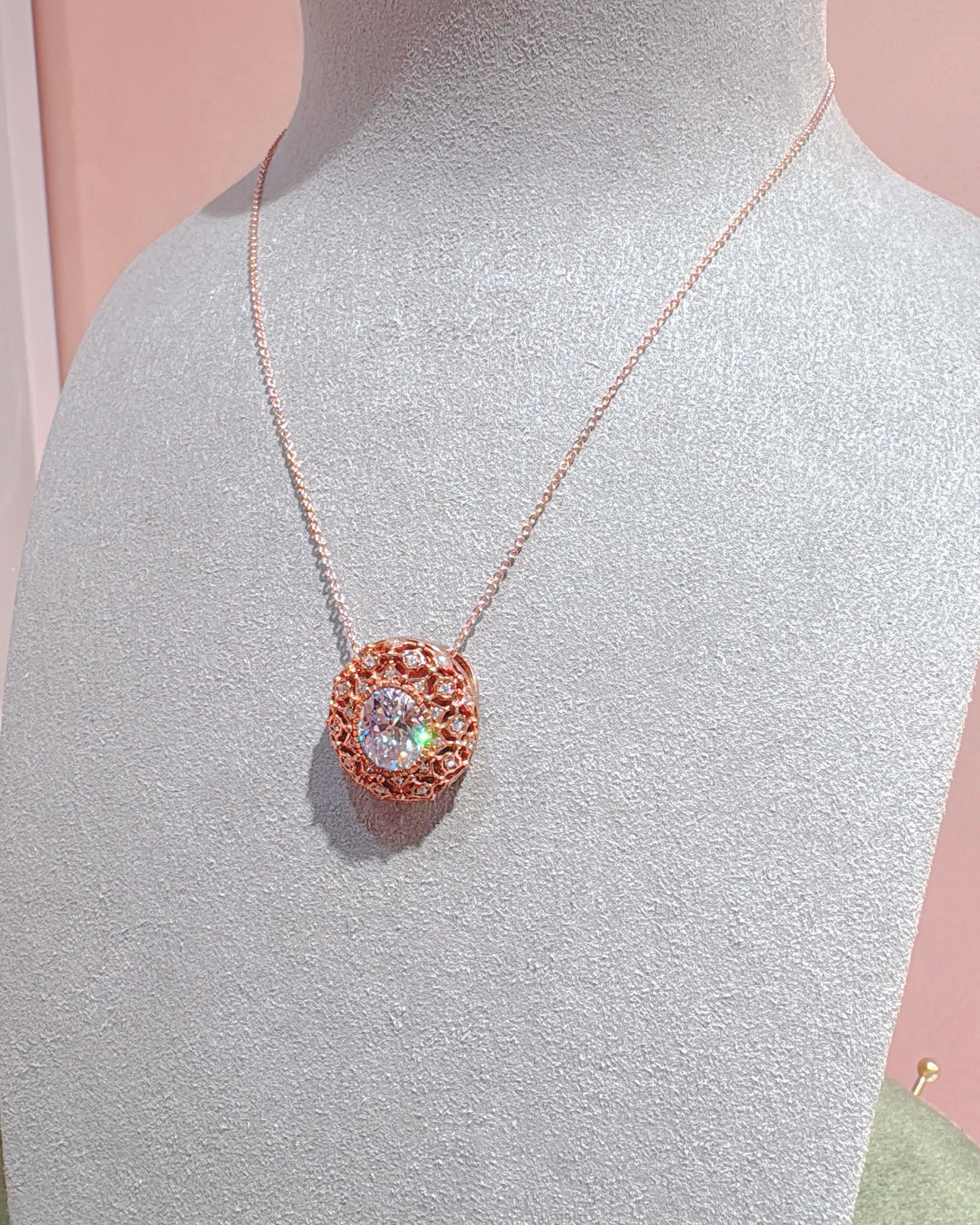 Victoria's Lumine in Rose Gold necklace