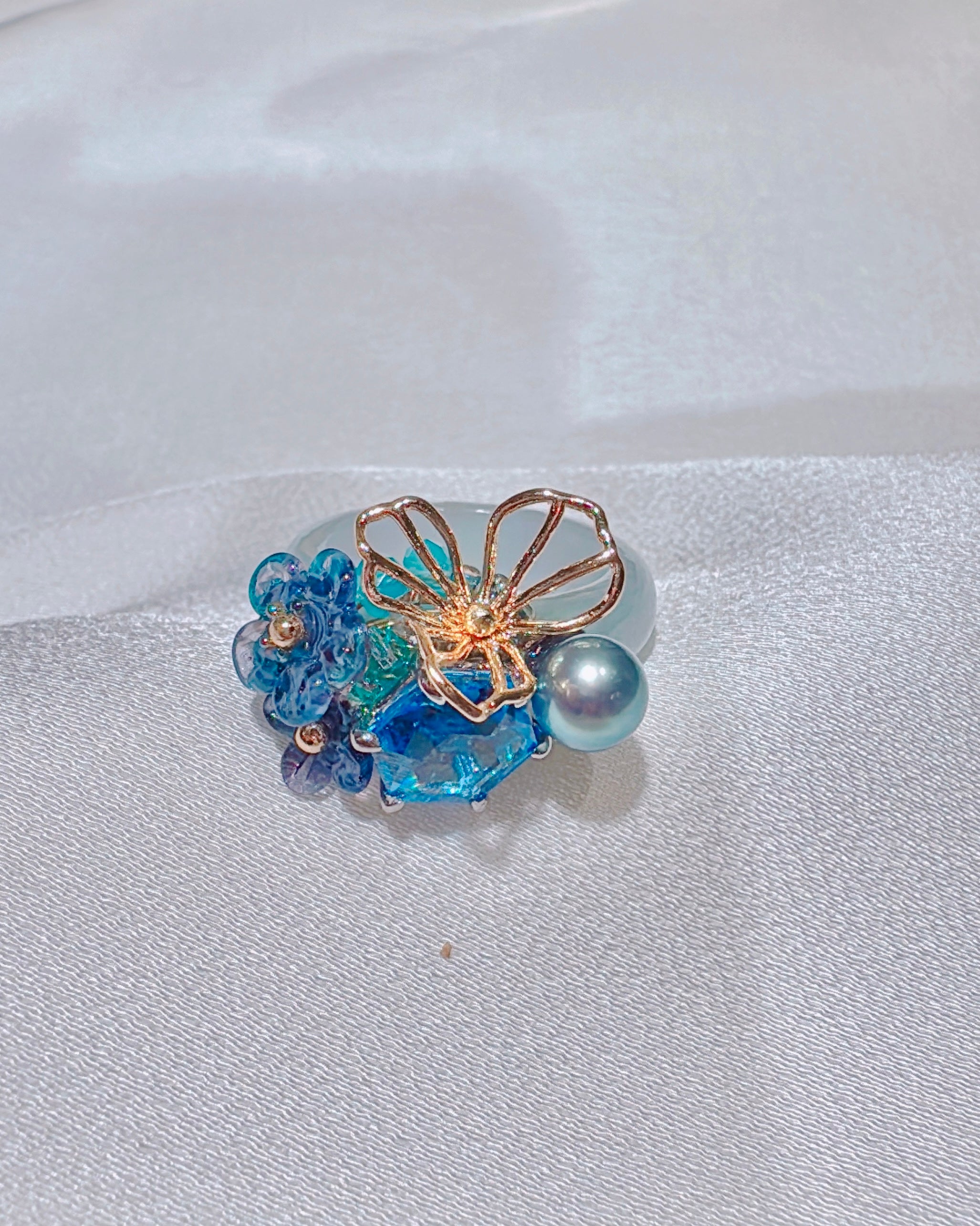 Sapphire Bue Prism Ring