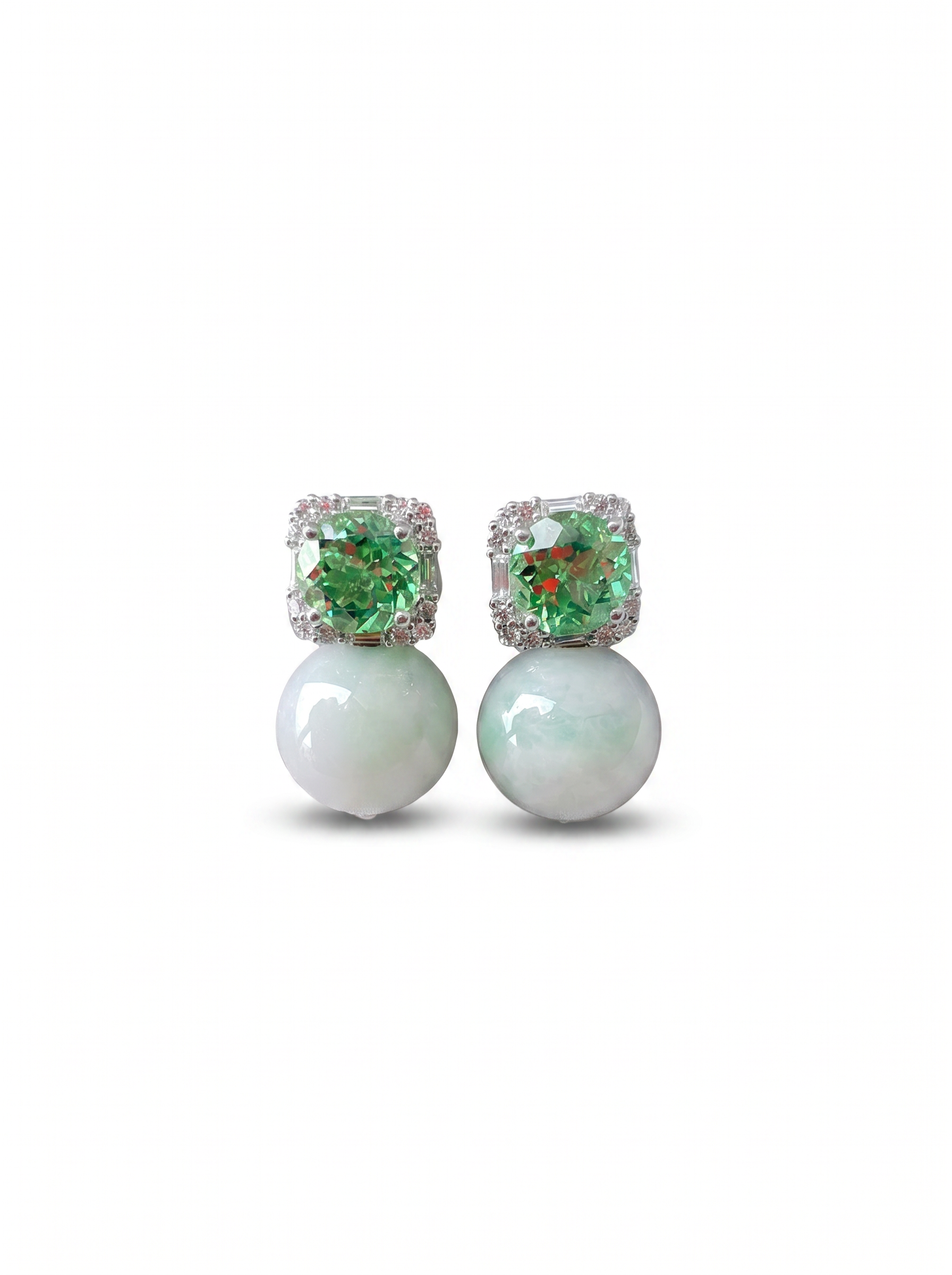 Poised Elegance in Icy Neon Jadeite