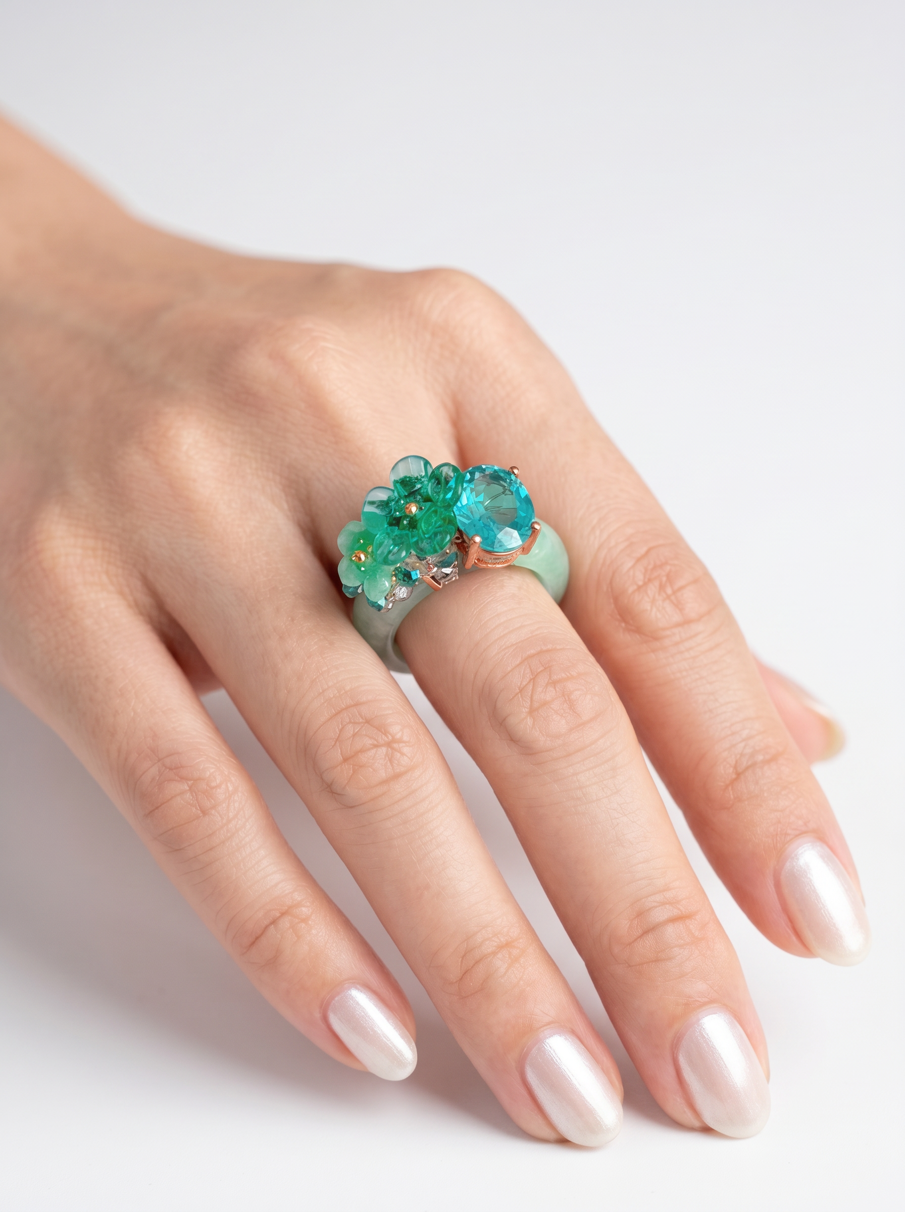 Jadeite Art Ring (US 8.5)