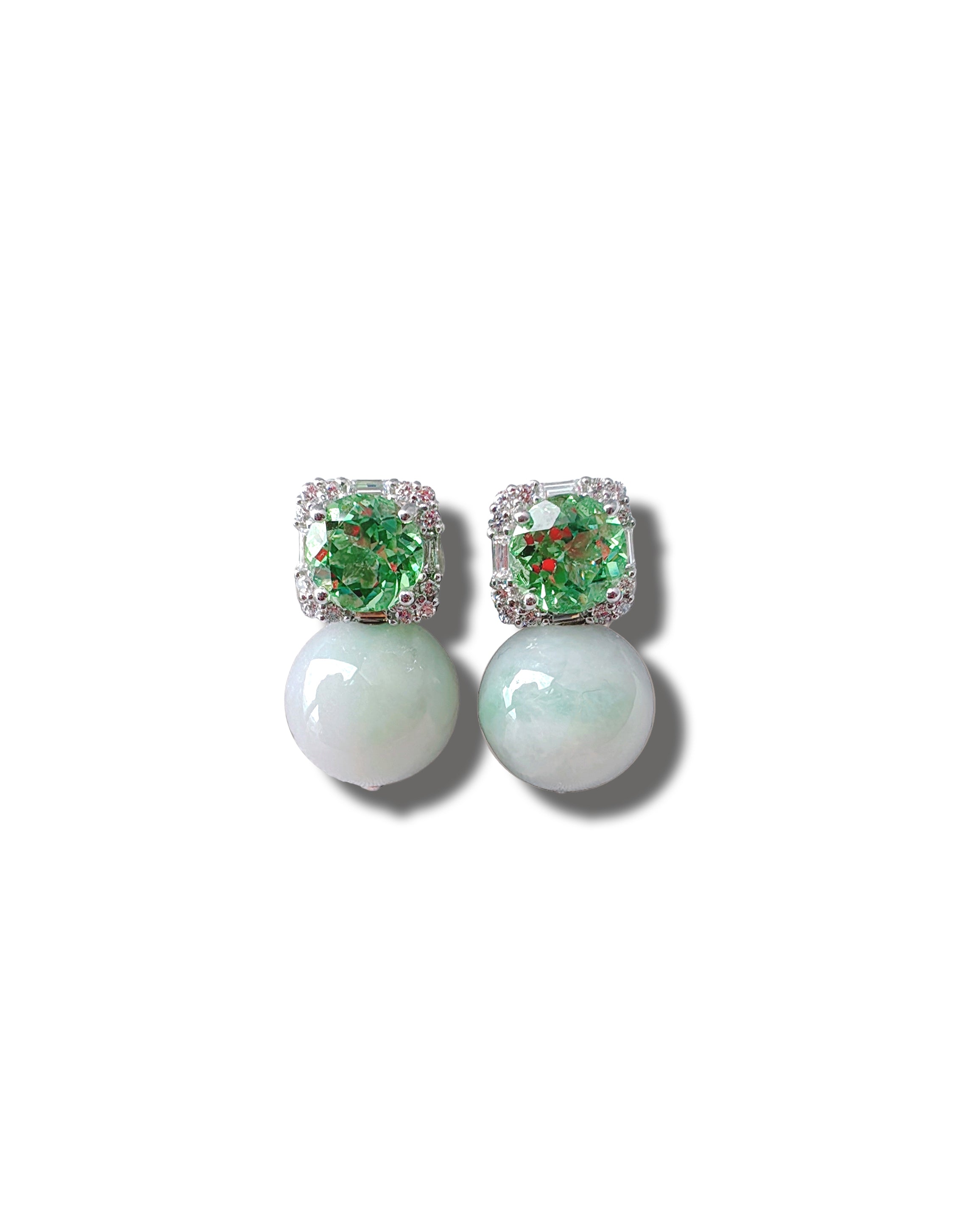 Poised Elegance in Icy Neon Jadeite
