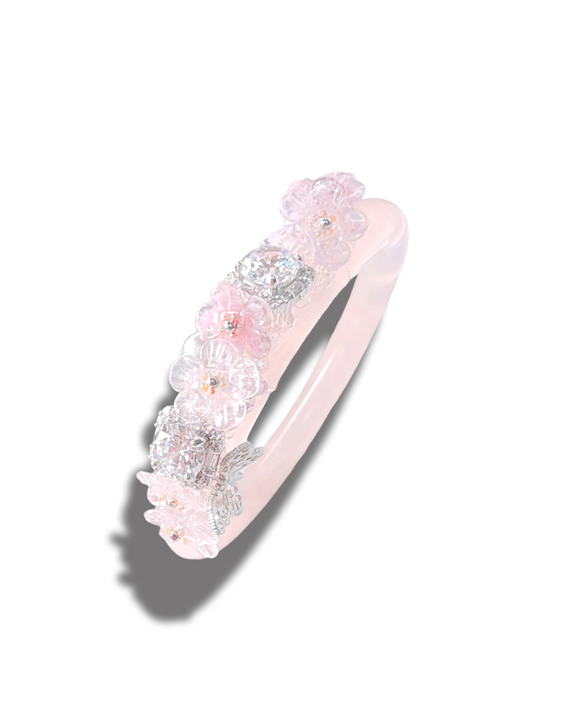 2. Rose Quartz Bangle (19cm circumference) One-of-a-kind