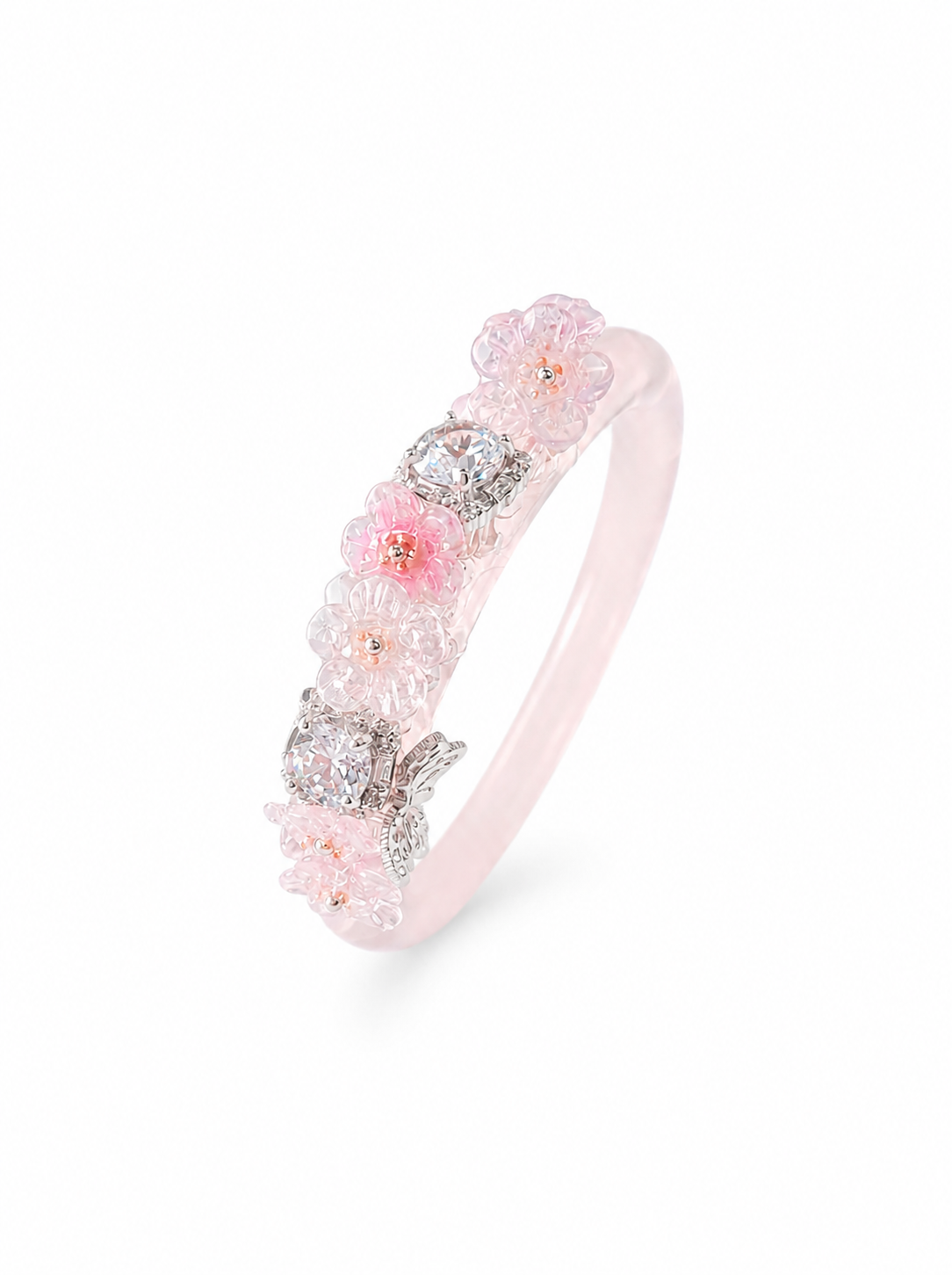 2. Rose Quartz Bangle (19cm circumference) One-of-a-kind