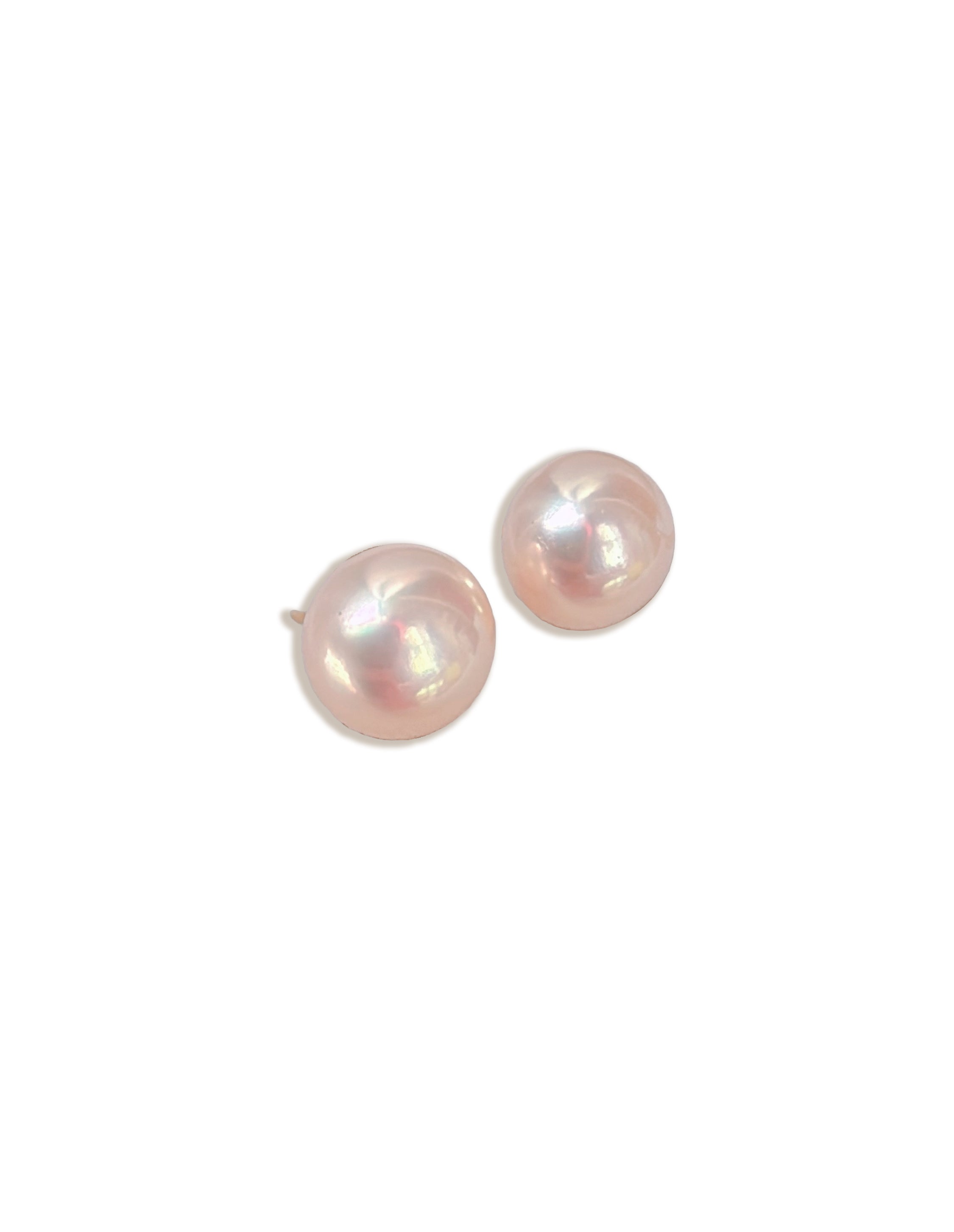 Peach Pink Gold Studs [7. One-of-a-kind]