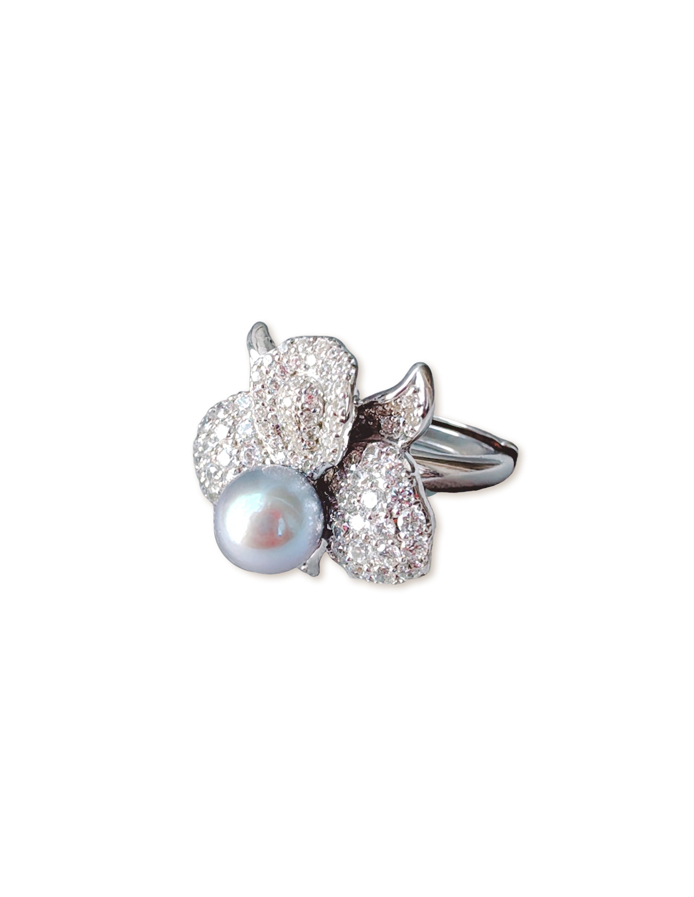 フルール・ダルジャン フラワーオブシルバー アジャスタブルリング（アコヤ）【受注生産：6～8週間】