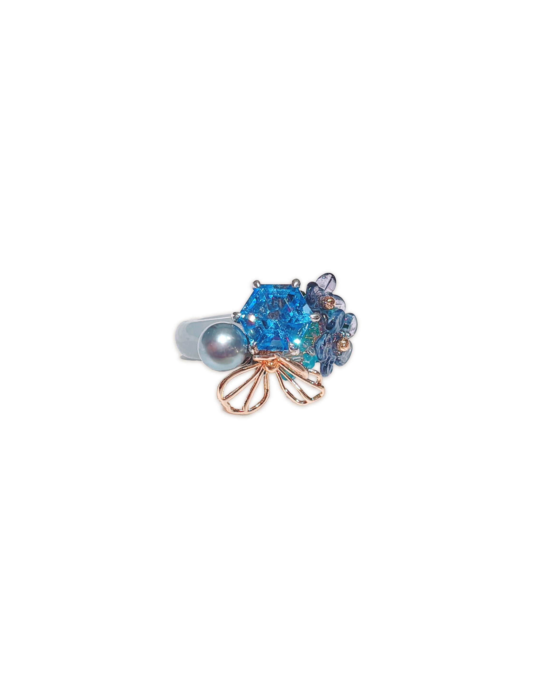 Sapphire Bue Prism Ring