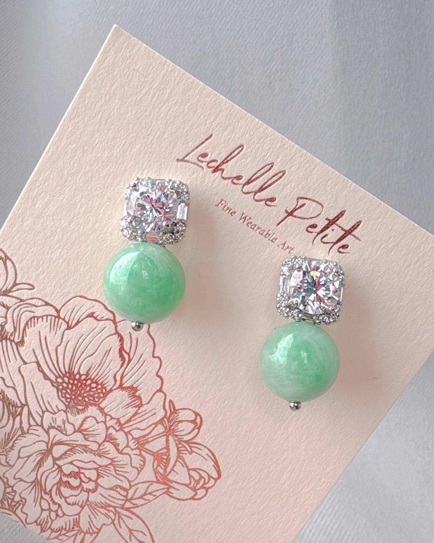 18金ソリッドゴールド アップルグリーン ジェダイト [受注生産：4～6週間]