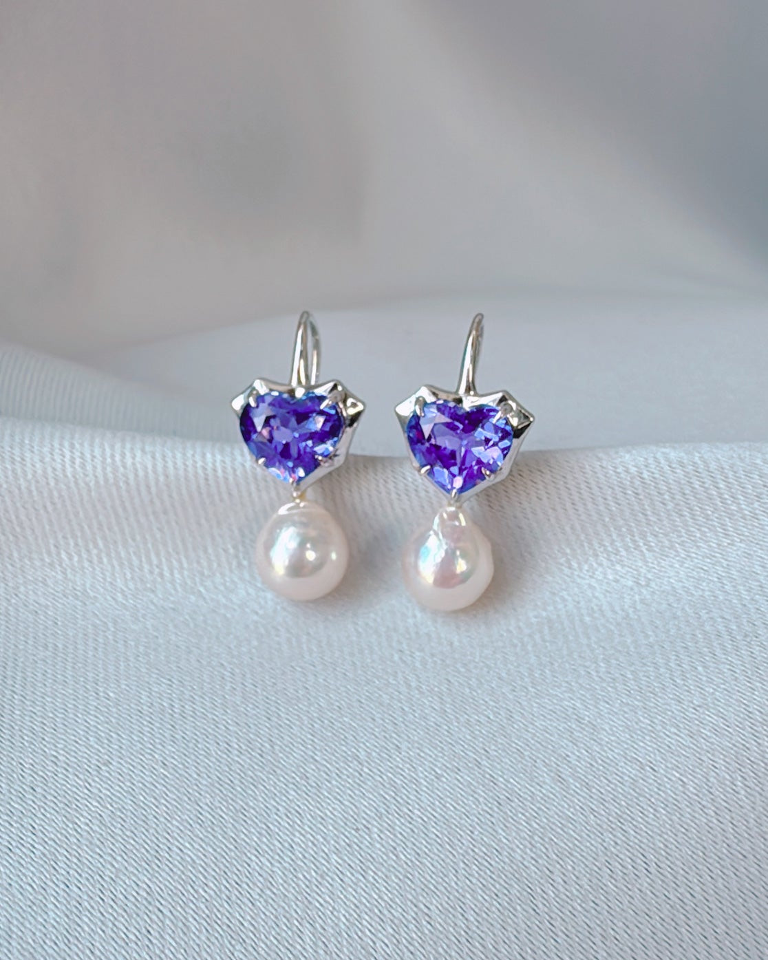 アイボリーピンクのバロックアコヤを使った新しいバレンタイン