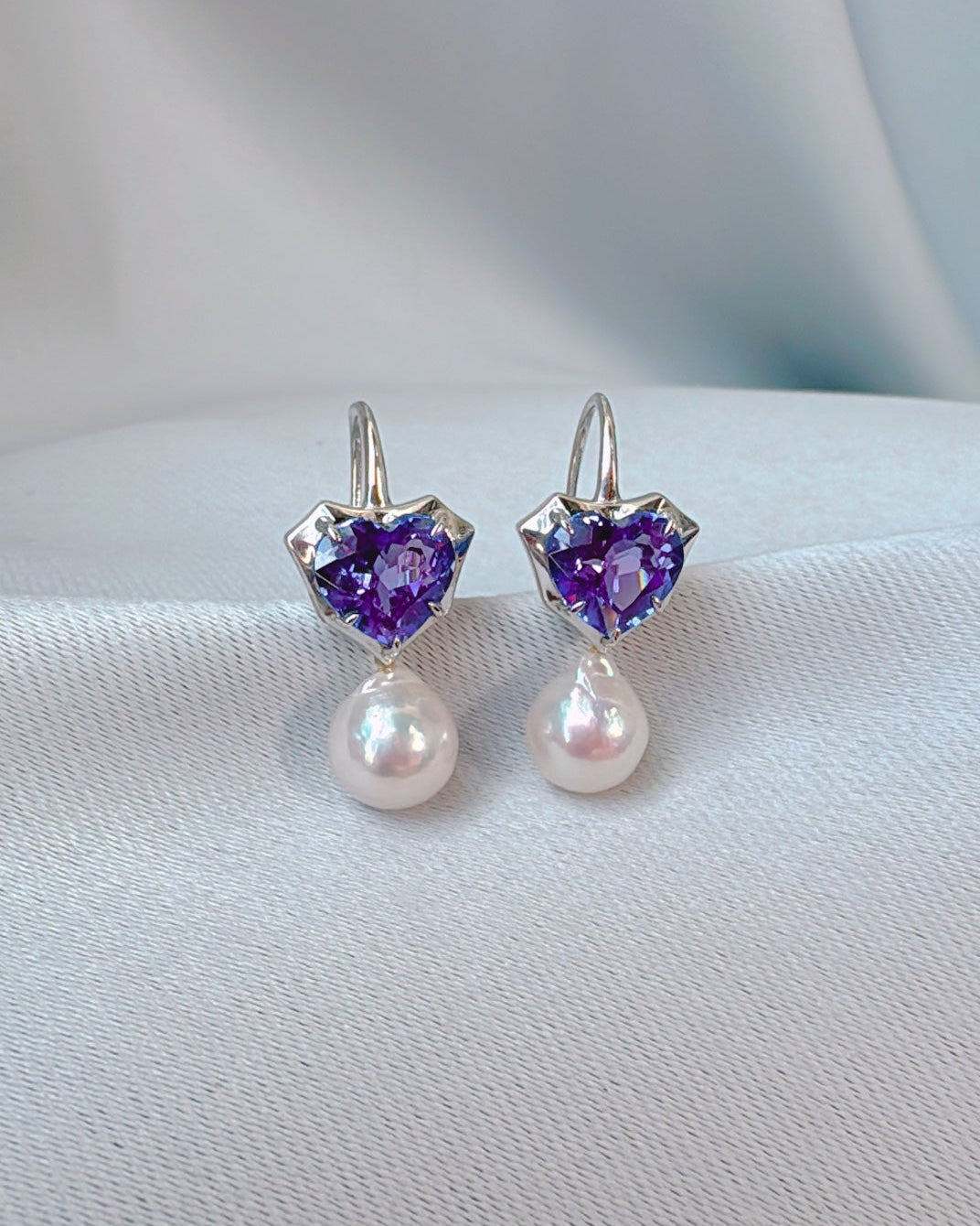 アイボリーピンクのバロックアコヤを使った新しいバレンタイン