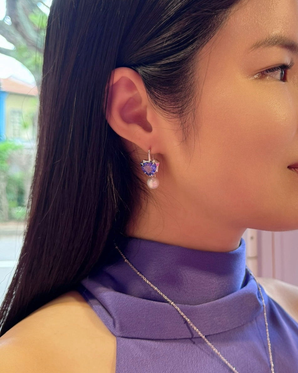 アイボリーピンクのバロックアコヤを使った新しいバレンタイン