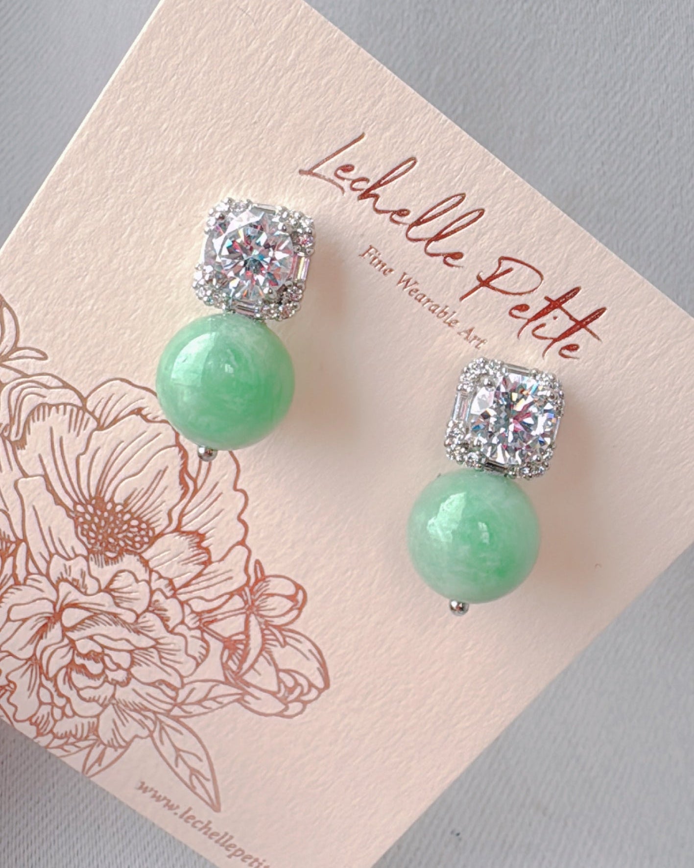 18金ソリッドゴールド アップルグリーン ジェダイト [受注生産：4～6週間]