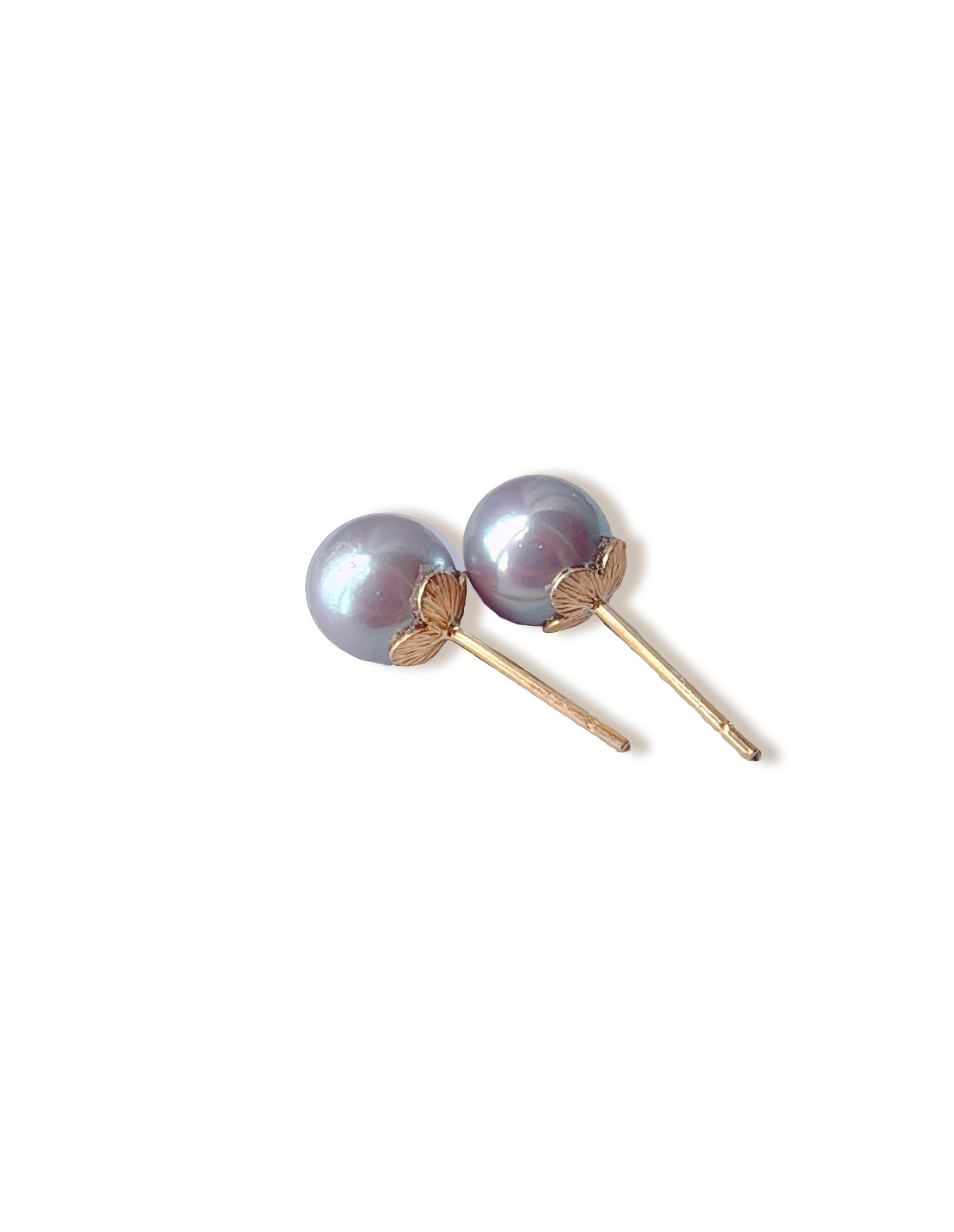 K18YG 7.5mm Luxe Blue Akoya Pearls (top quality)