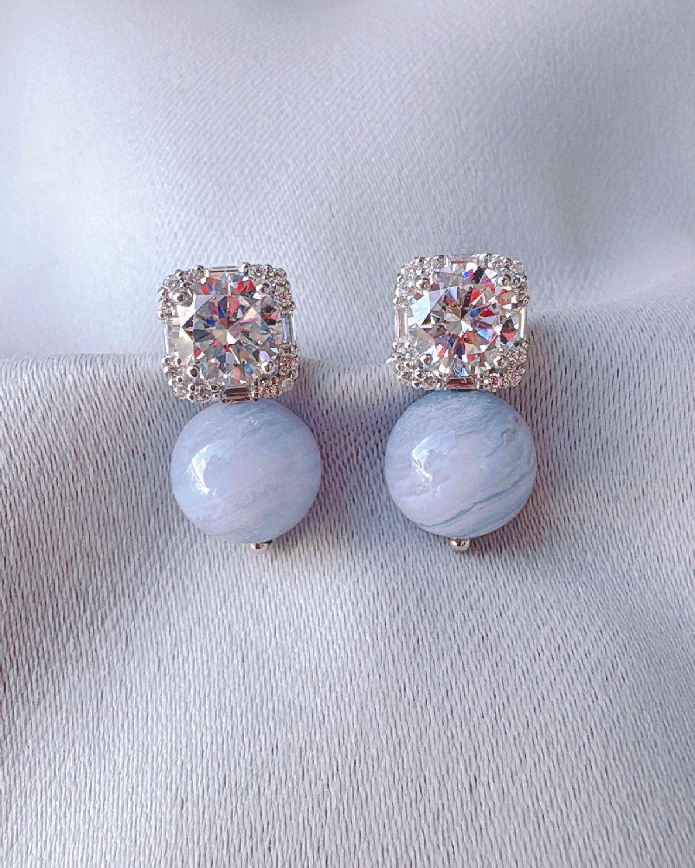 Blue Lace Drops (blue lace agate)