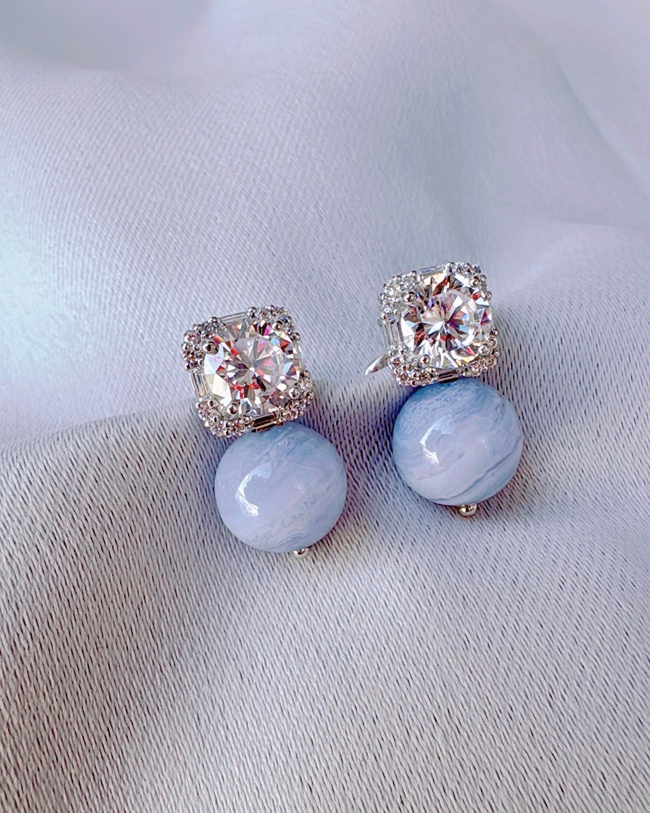 Blue Lace Drops (blue lace agate)