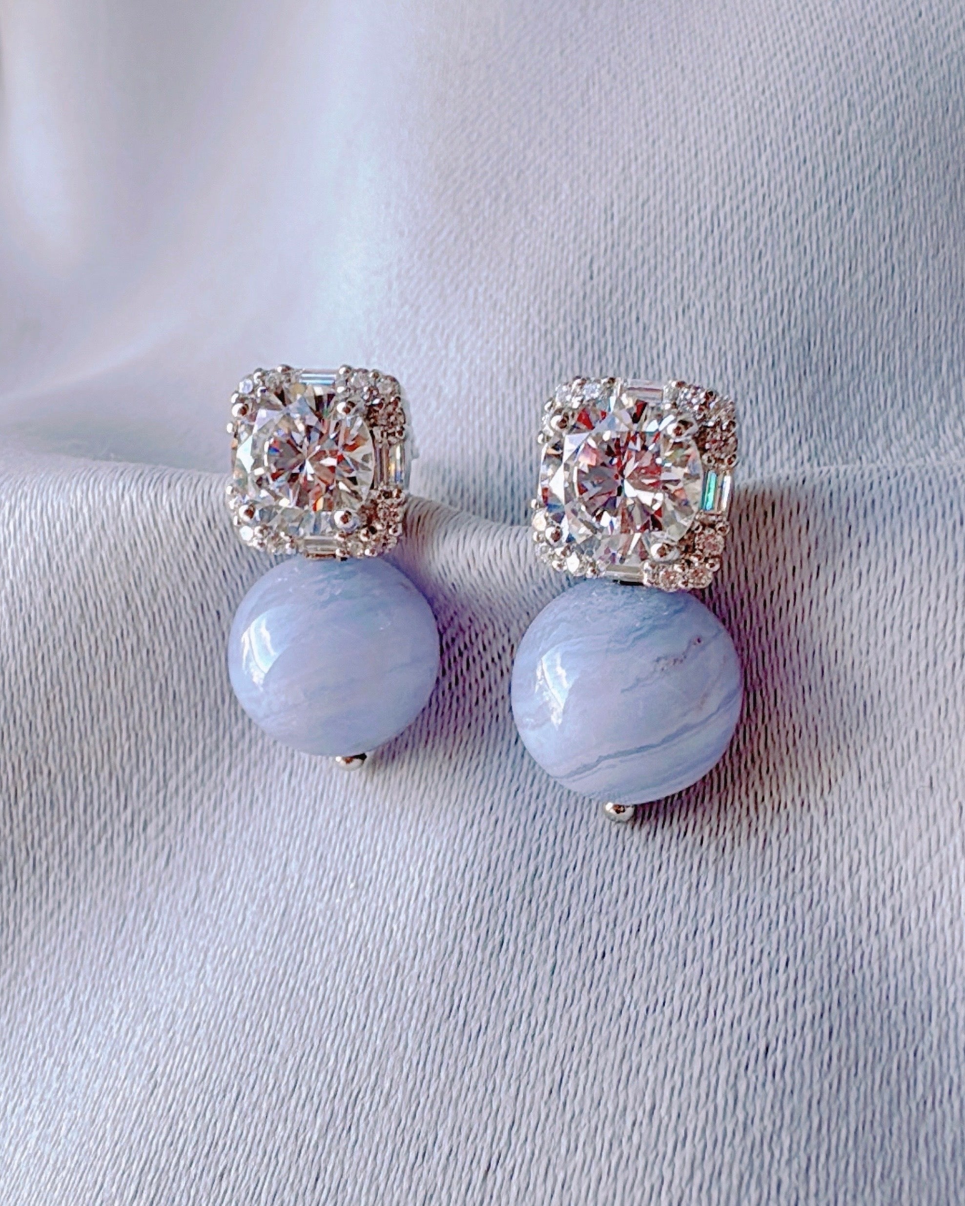 Blue Lace Drops (blue lace agate)
