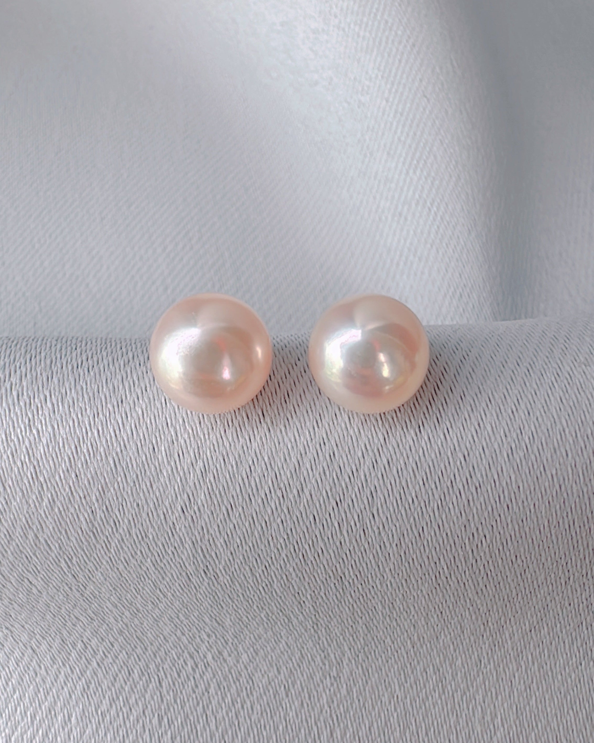 Ethereal Light Lilac Peach Studs [3. One-of-a-kind]