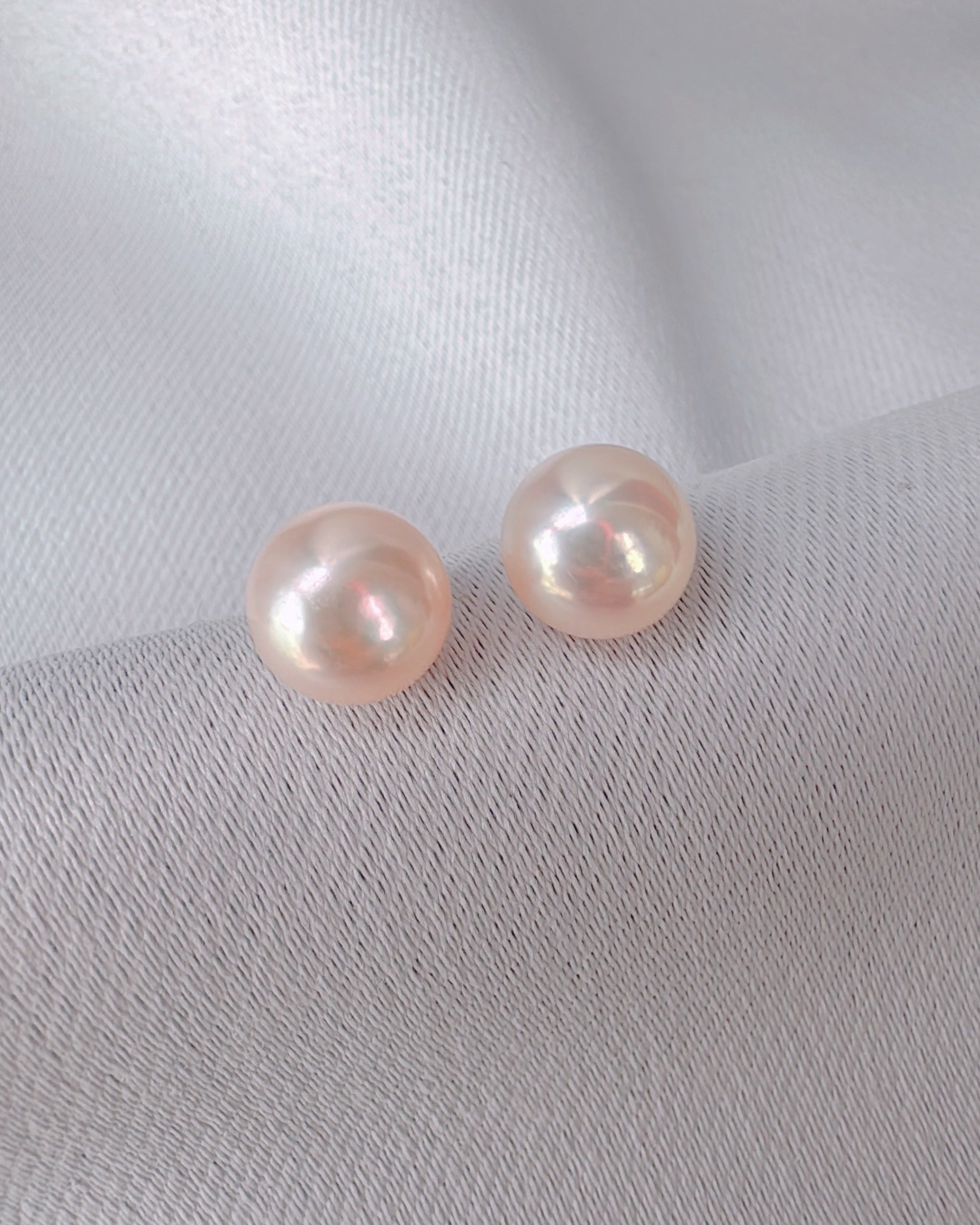 Ethereal Light Lilac Peach Studs [3. One-of-a-kind]