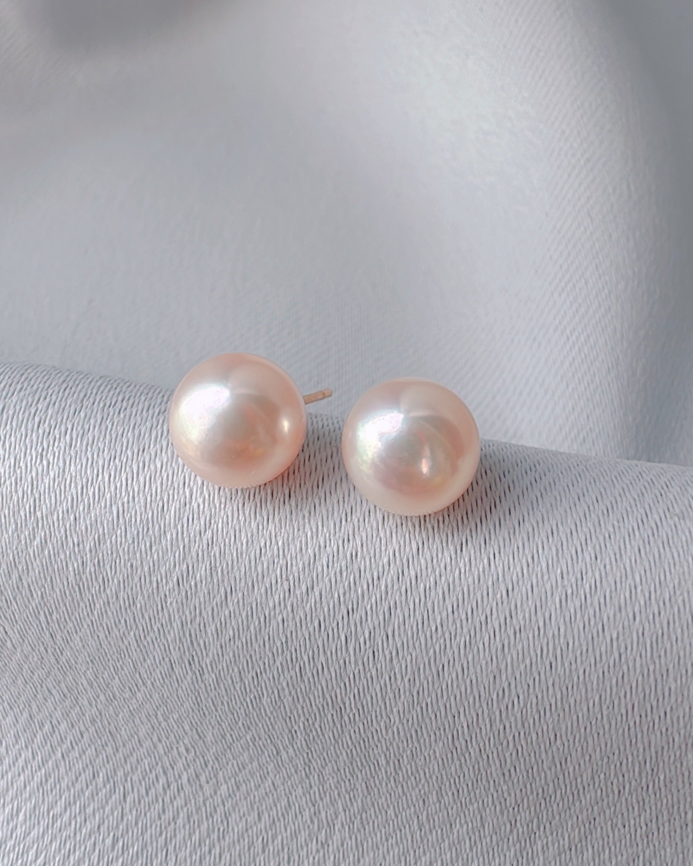 Ethereal Light Lilac Peach Studs [3. One-of-a-kind]