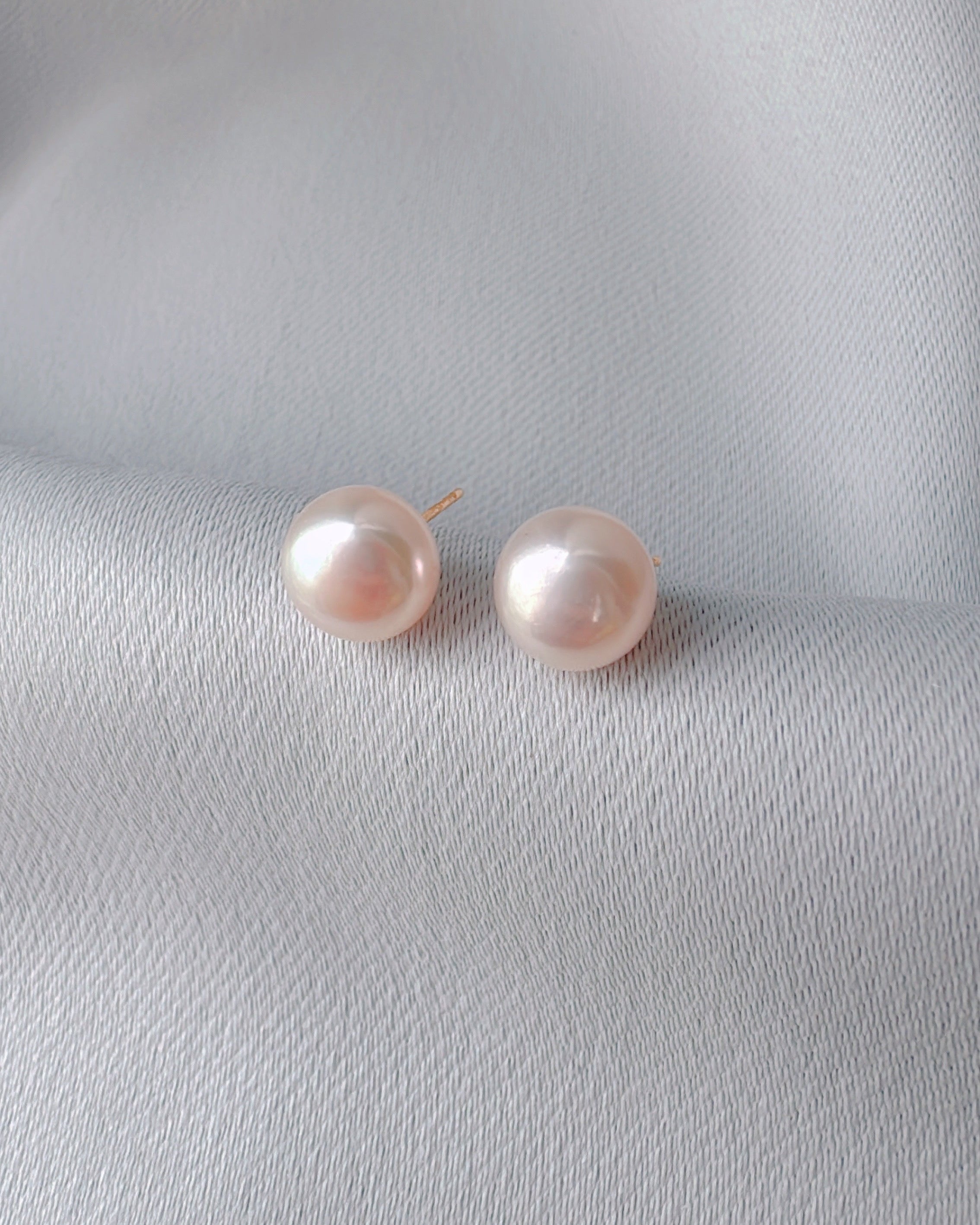 Ethereal Light Lilac Peach Studs [3. One-of-a-kind]