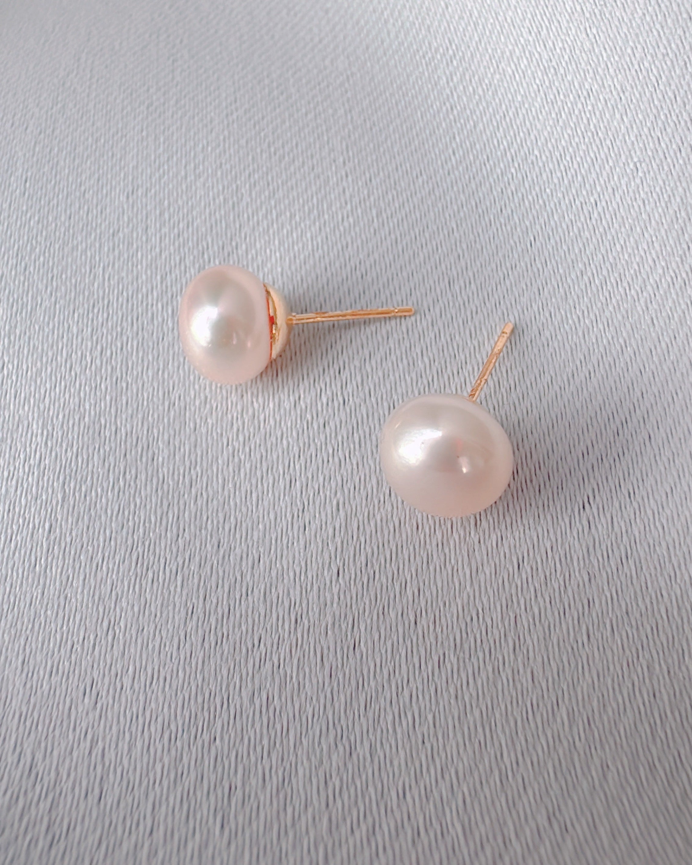 Ethereal Light Lilac Peach Studs [3. One-of-a-kind]