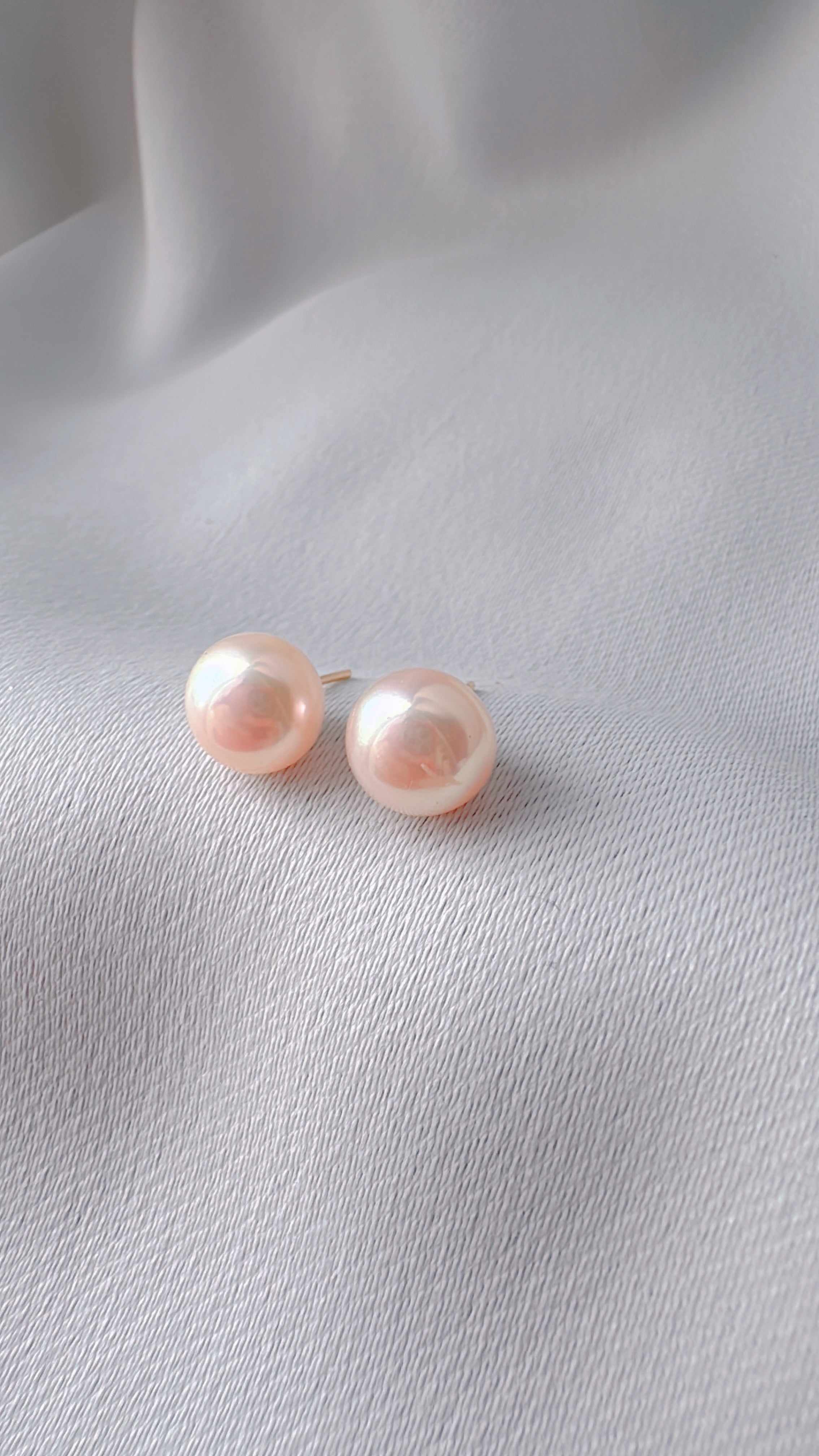 Peach Pink Gold Studs [7. One-of-a-kind]