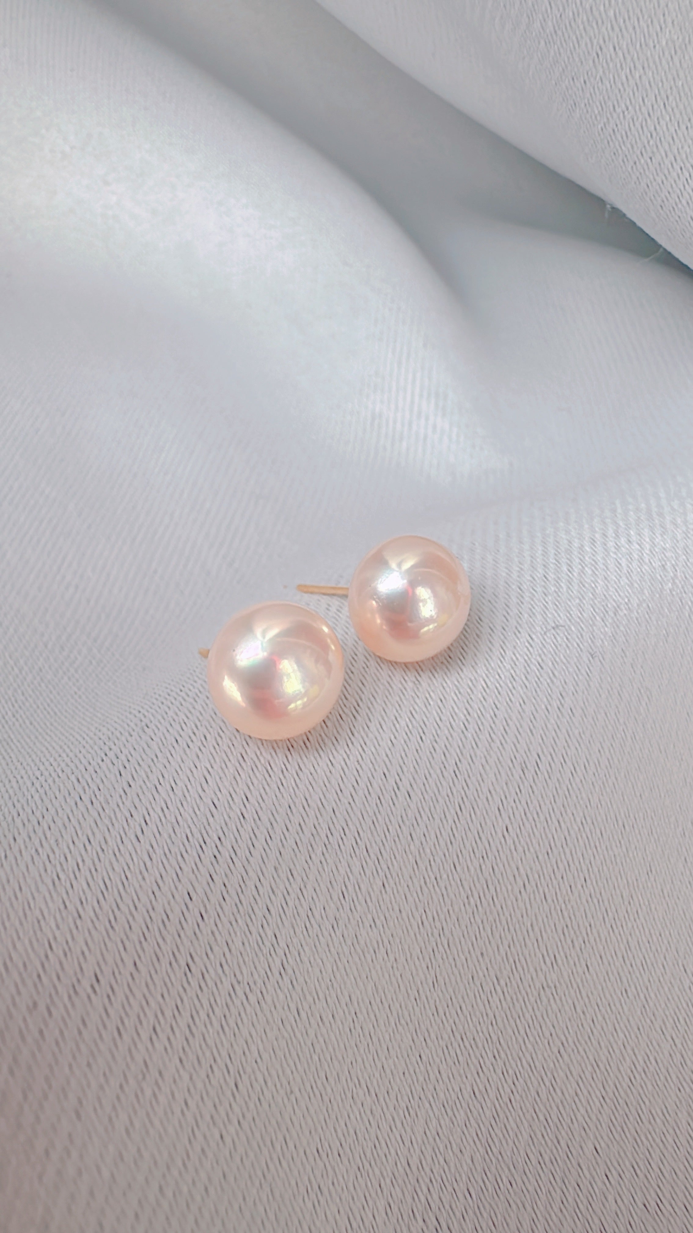 Peach Pink Gold Studs [7. One-of-a-kind]