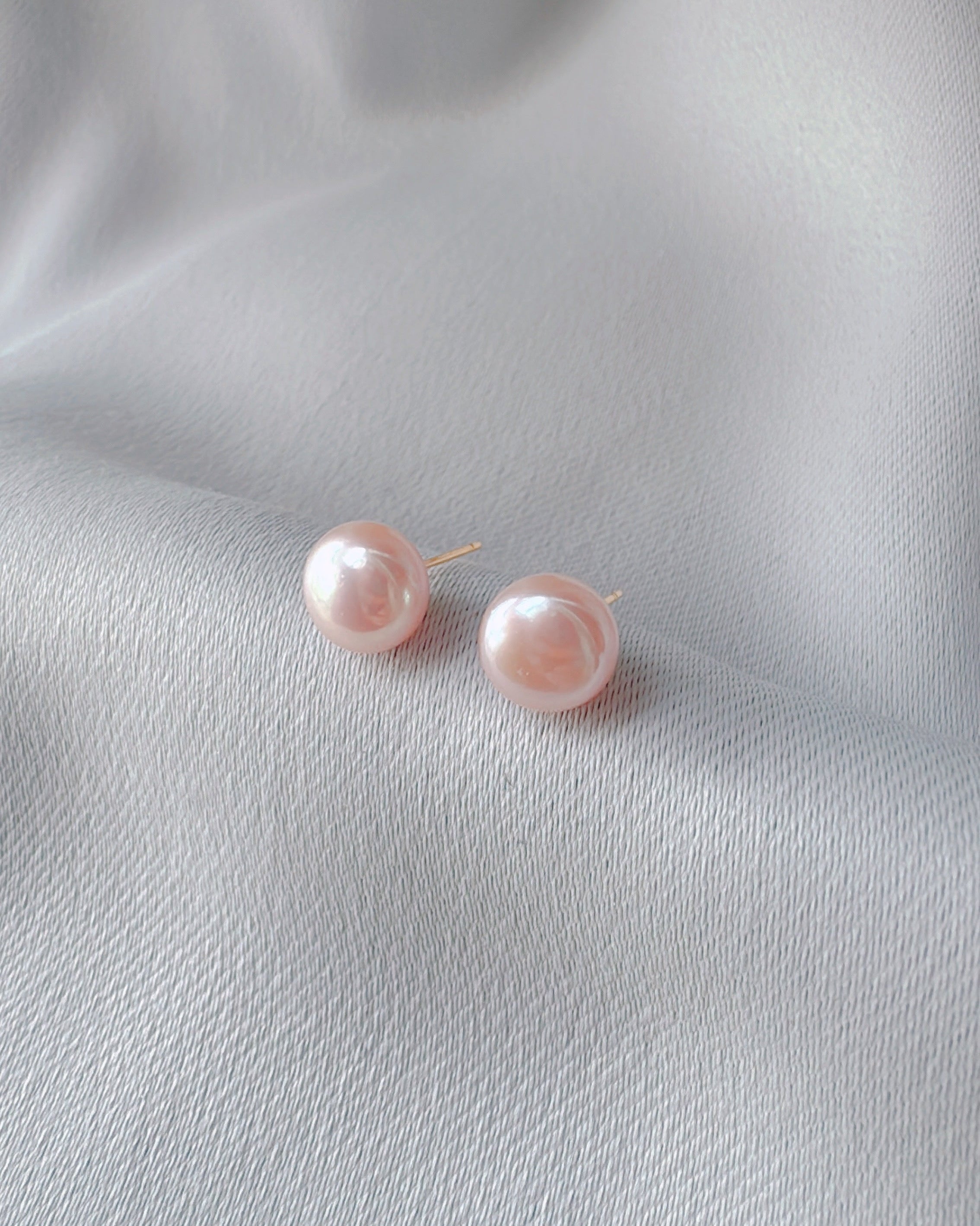 Ethereal Lilac Pink Gold Studs [8. One-of-a-kind]
