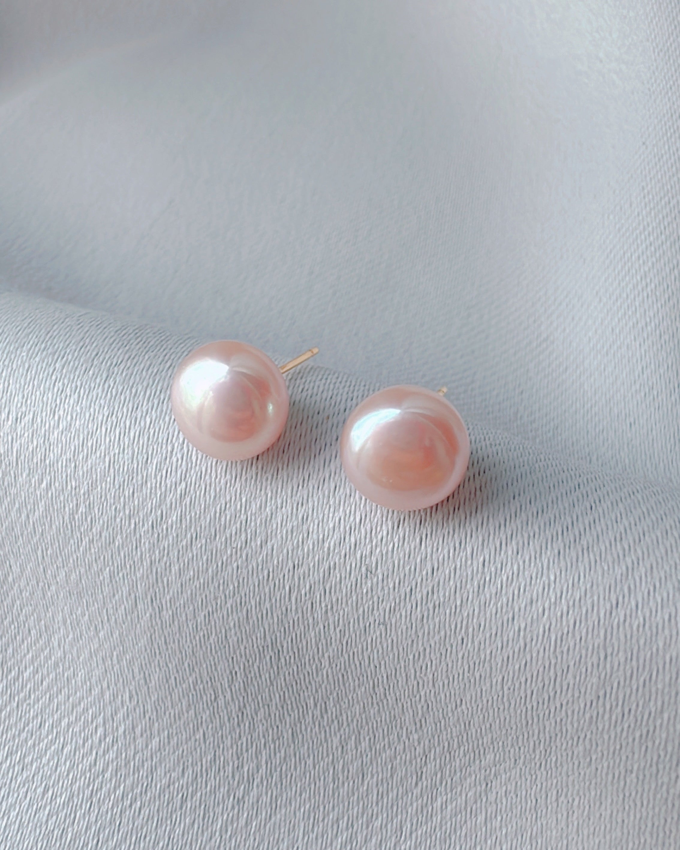 Ethereal Lilac Pink Gold Studs [8. One-of-a-kind]