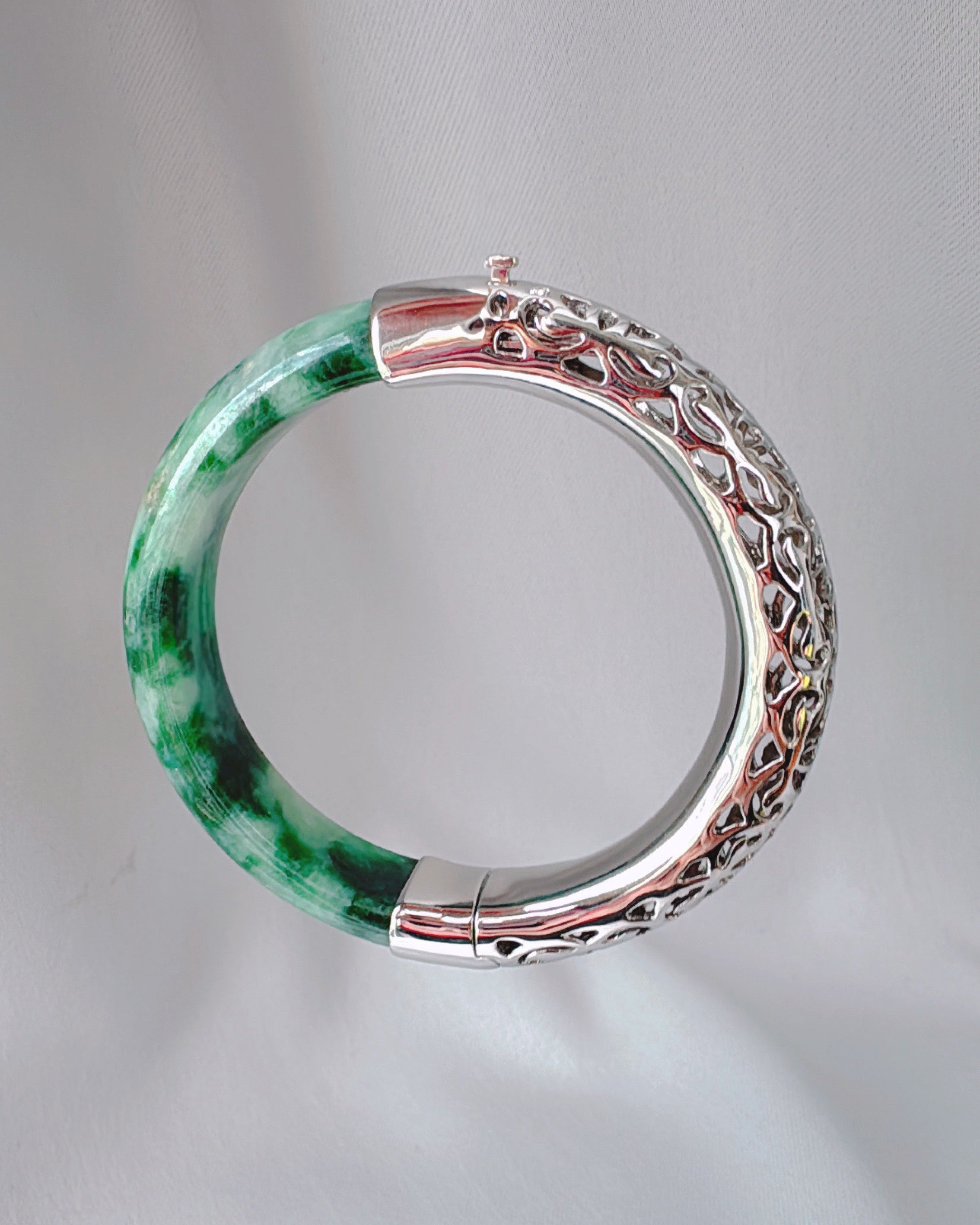 Emerald Jadeite Bangle (One-of-a-kind: 18cm circumference)