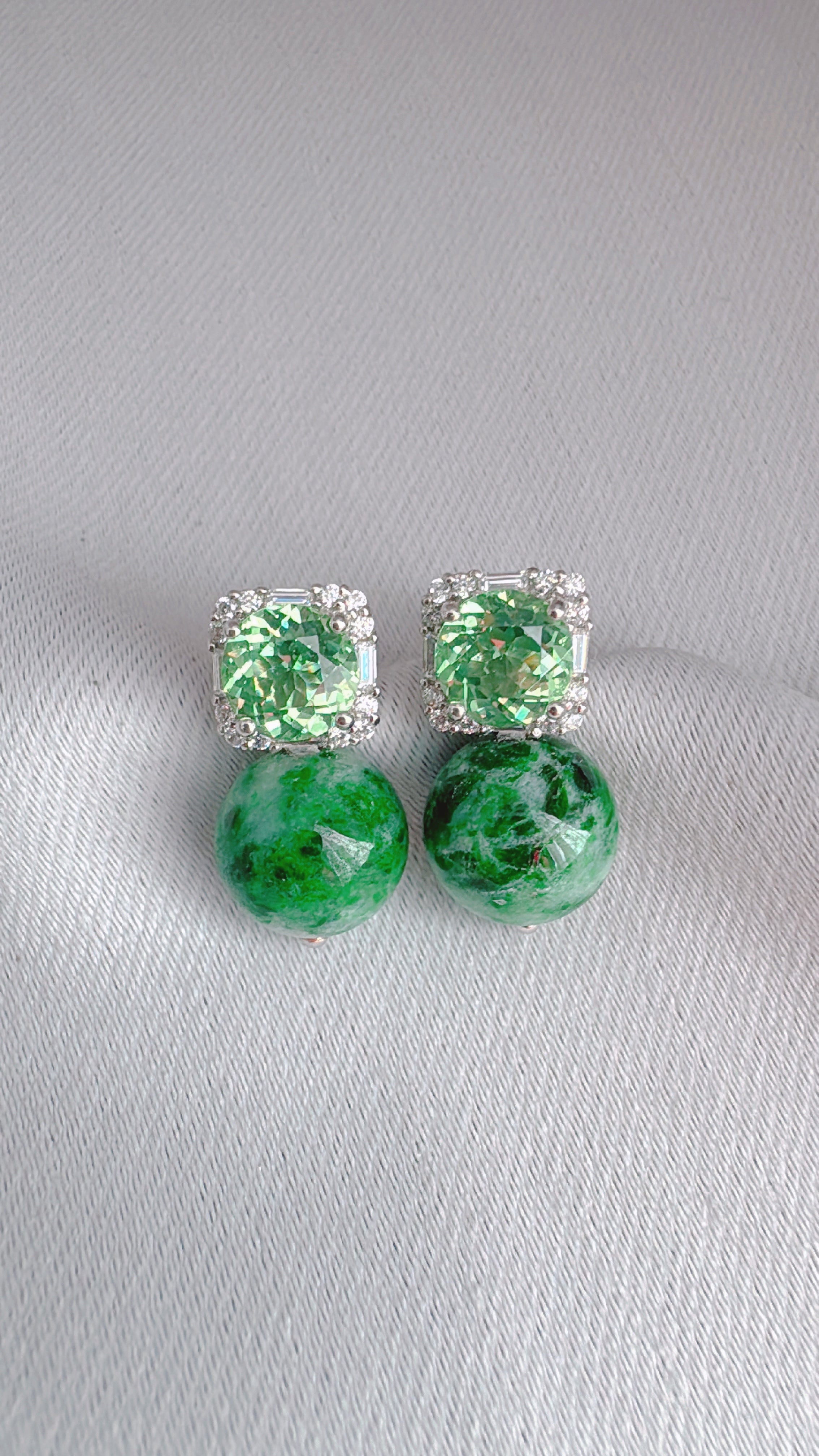 Poised Elegance - Peridot and Imperial Green & Emerald