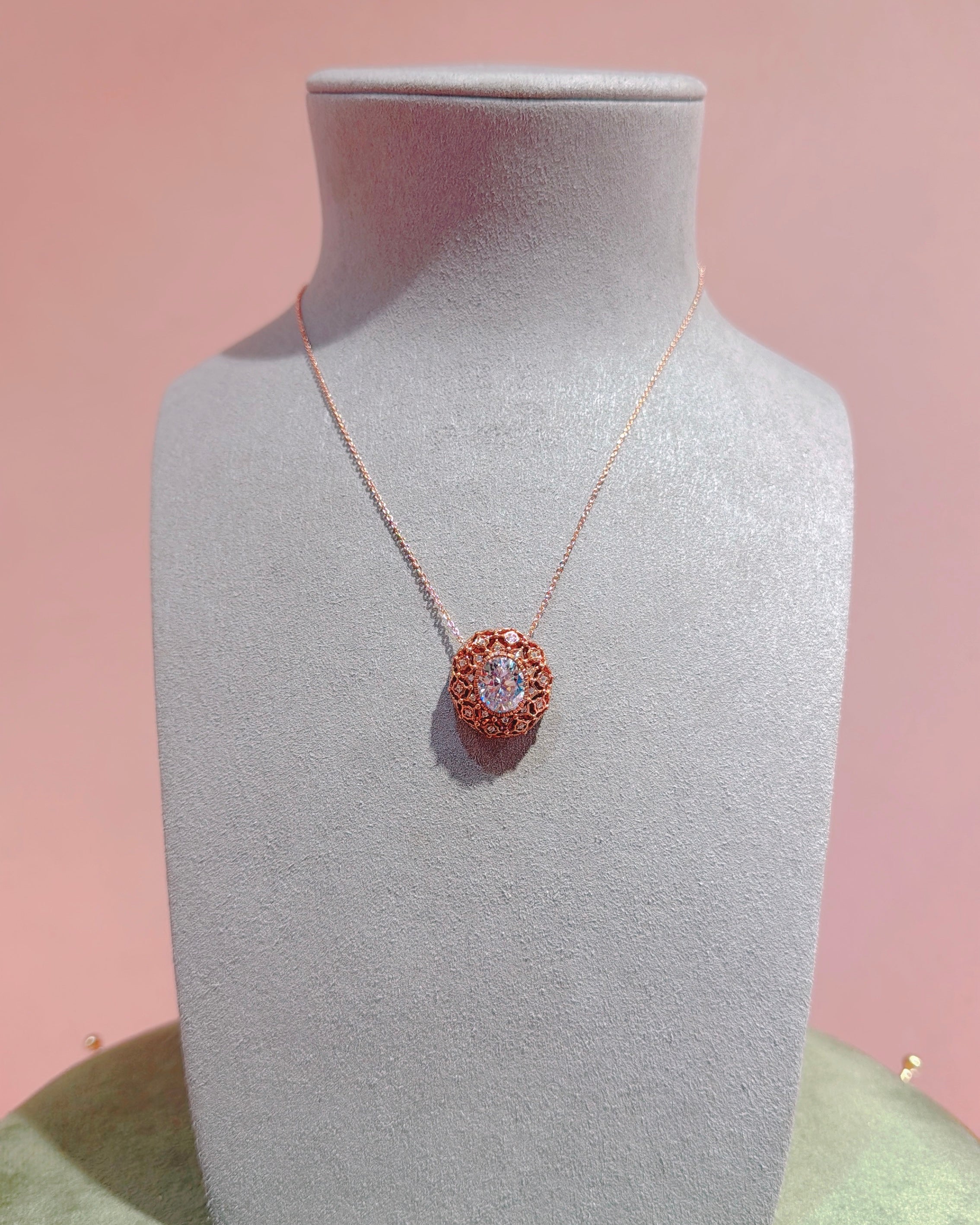 Victoria's Lumine in Rose Gold necklace