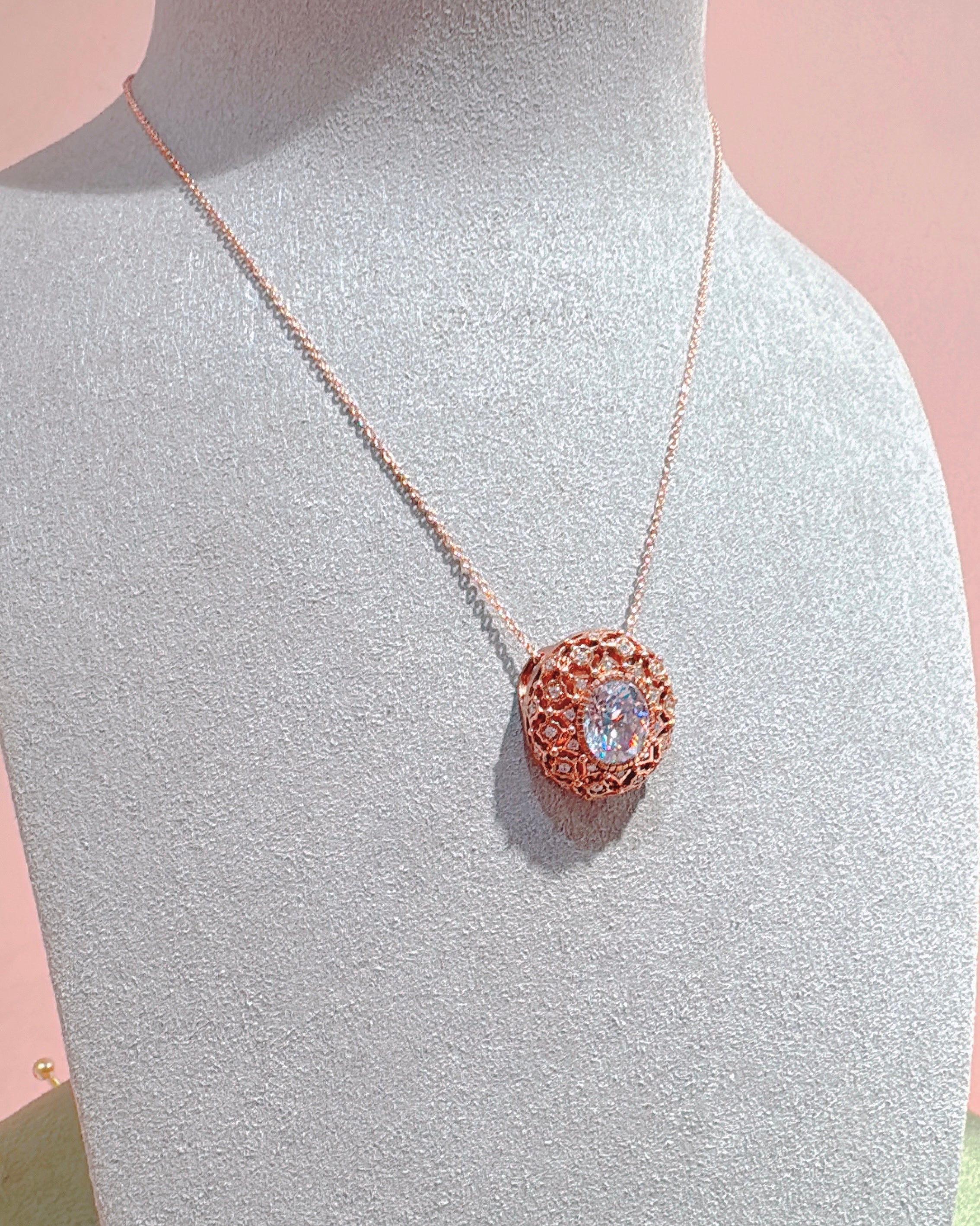 Victoria's Lumine in Rose Gold necklace