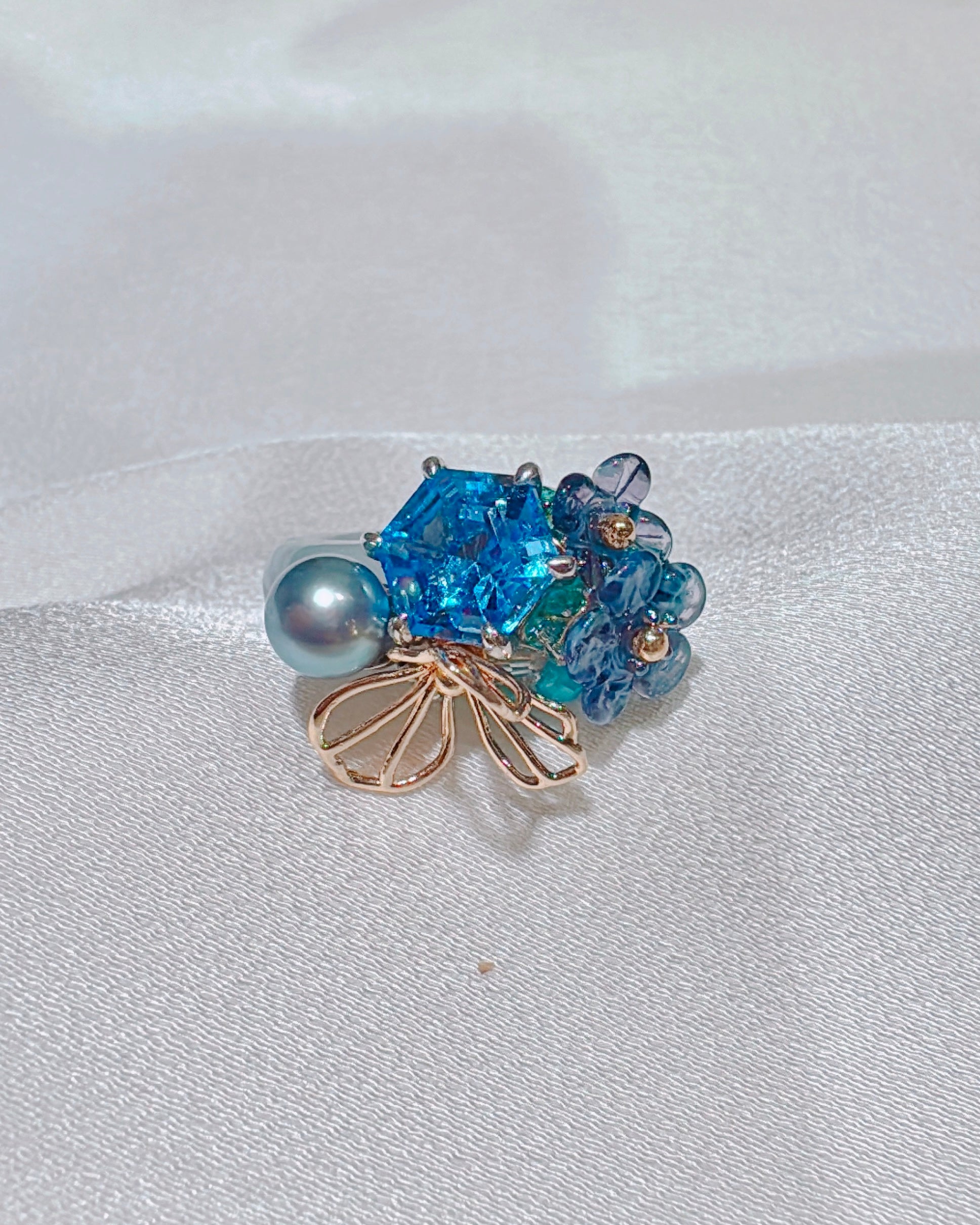 Sapphire Bue Prism Ring