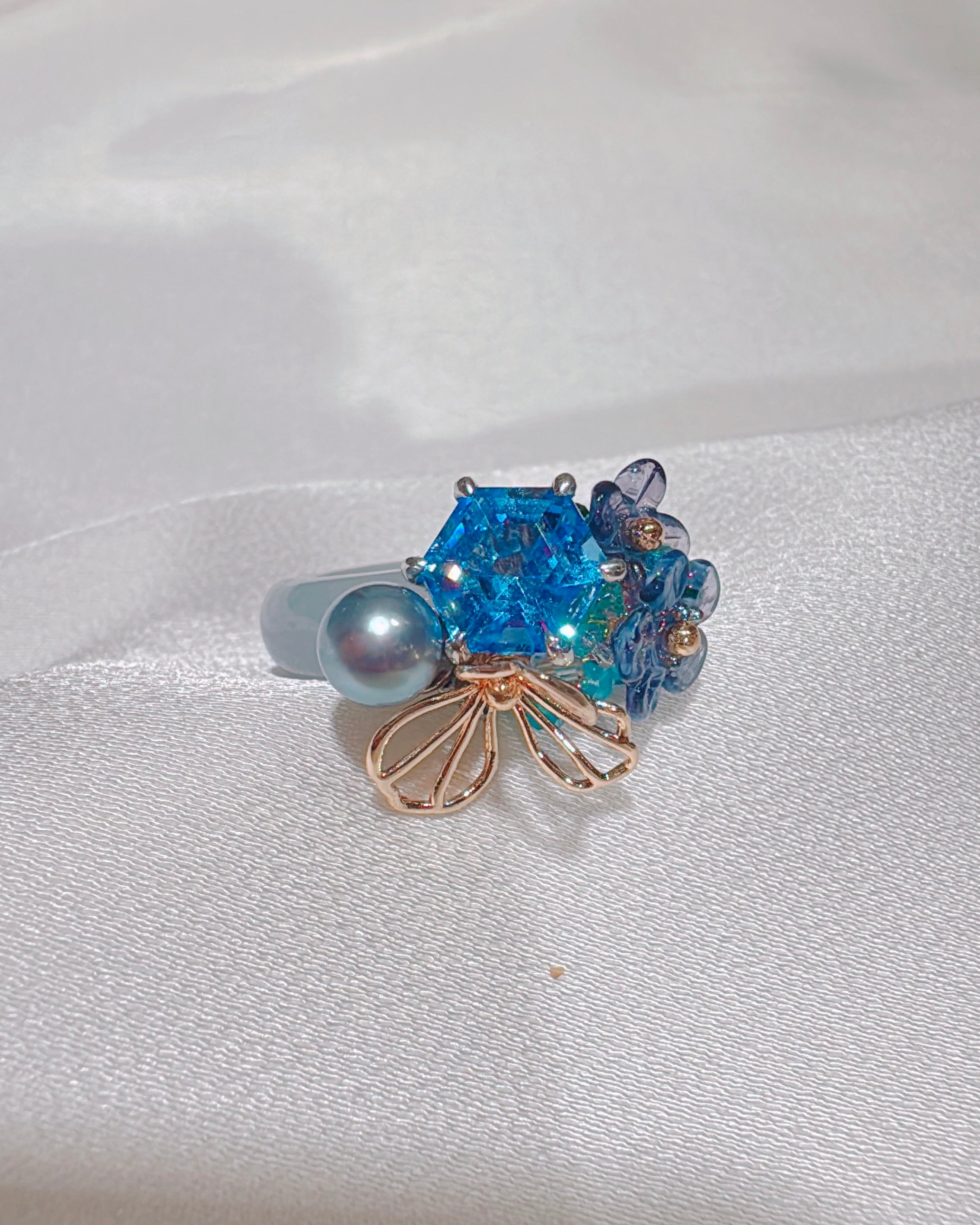 Sapphire Bue Prism Ring
