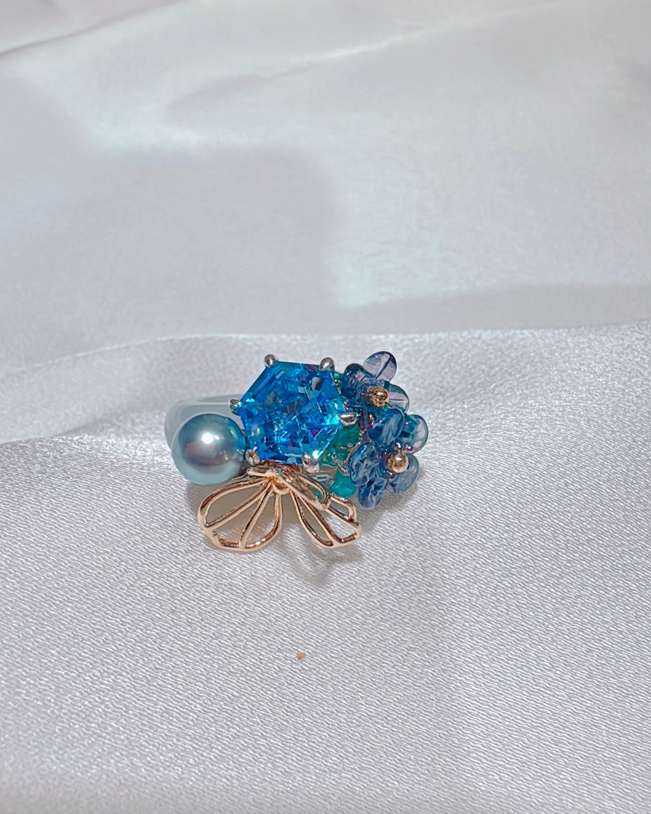 Sapphire Bue Prism Ring