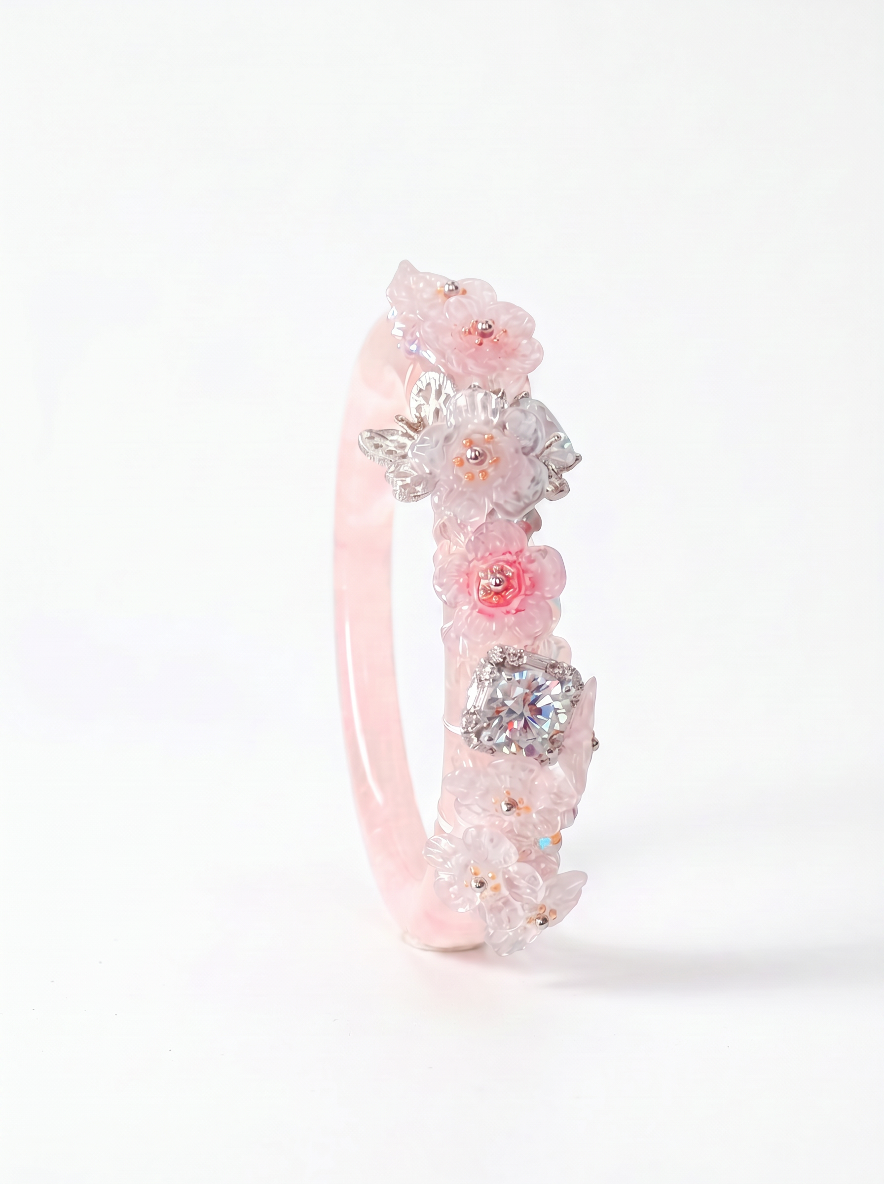 3. Rose Quartz Bangle (19.7cm circumference) One-of-a-kind