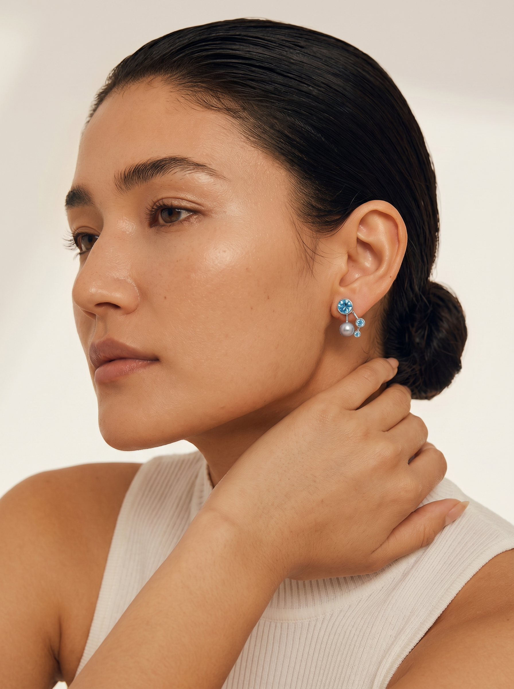 Constelación Luxe Akoya Azul Cielo Zafiro (akoya)