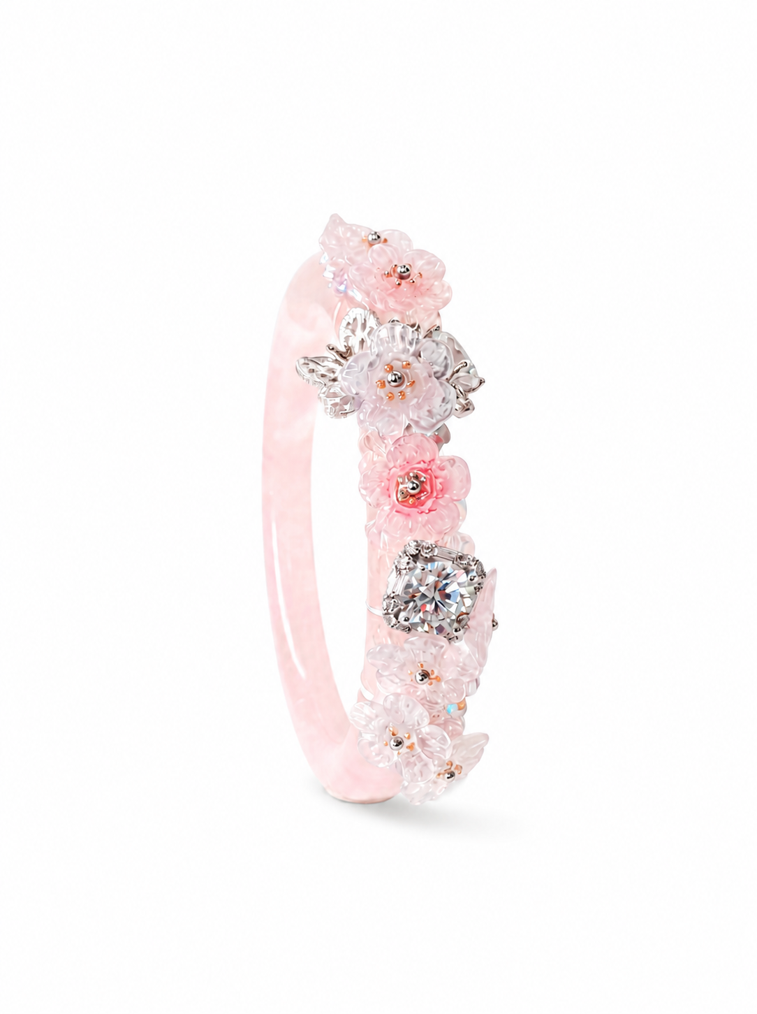 3. Bracelet Quartz Rose (circonférence 19,7cm) Unique