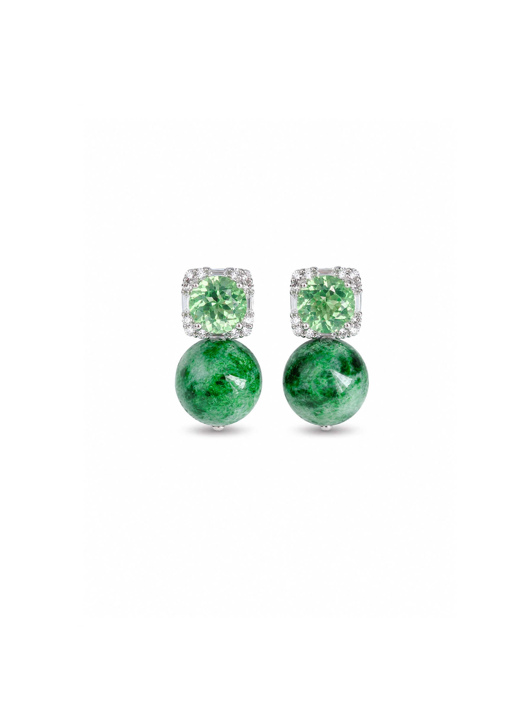 Poised Elegance - Peridot and Imperial Green & Emerald