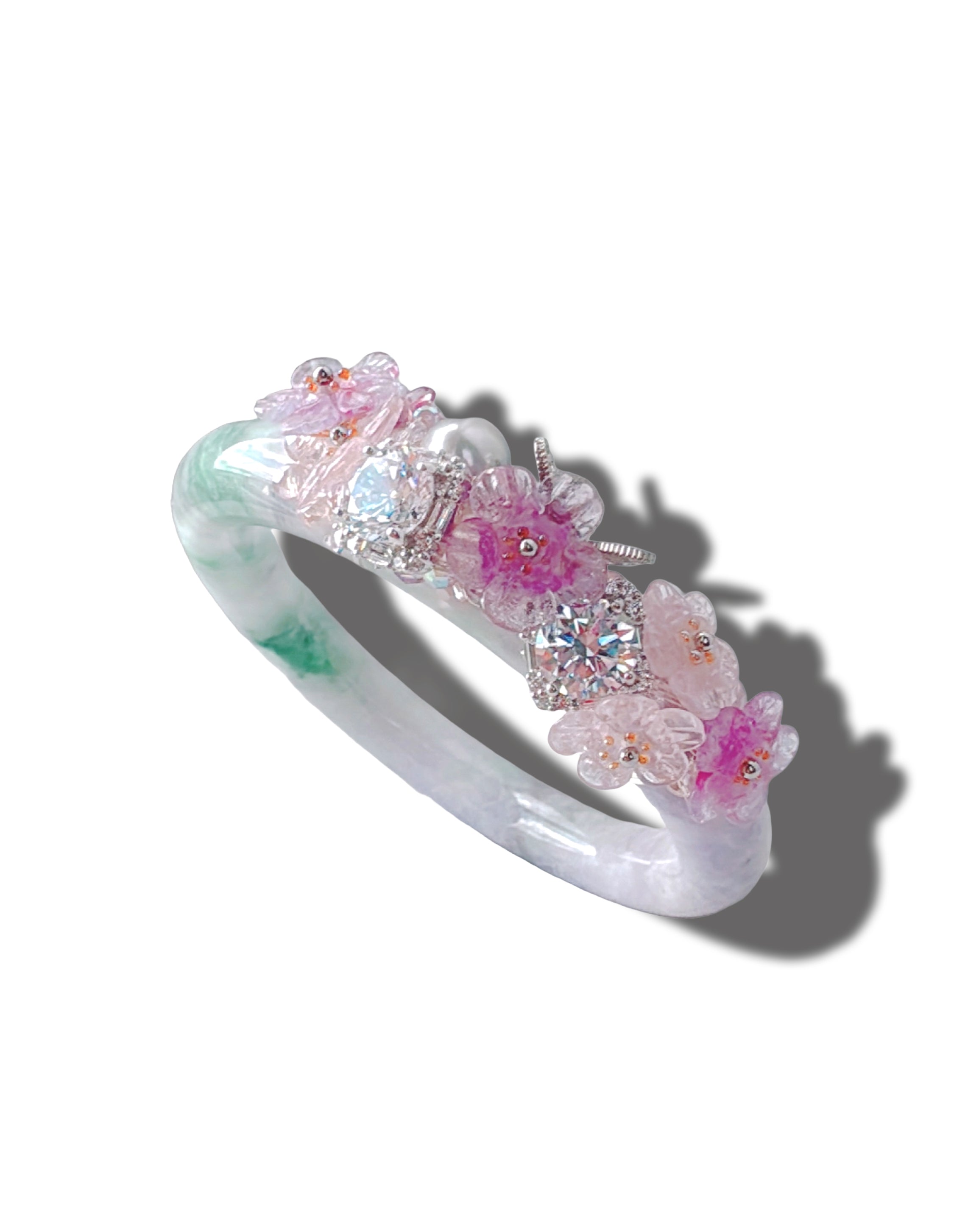 Lilac Emerald Jadeite Bangle