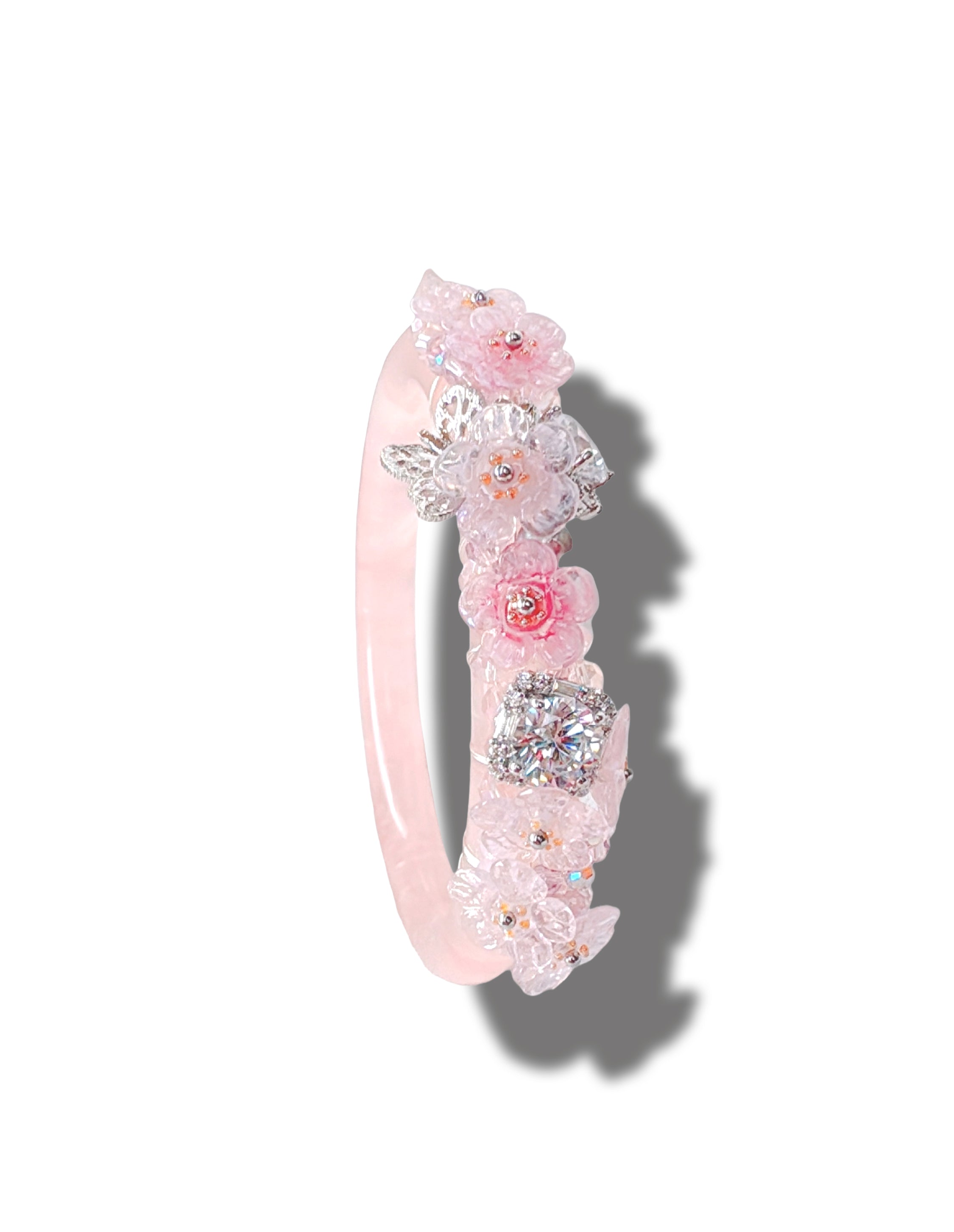 3. Rose Quartz Bangle (19.7cm circumference) One-of-a-kind