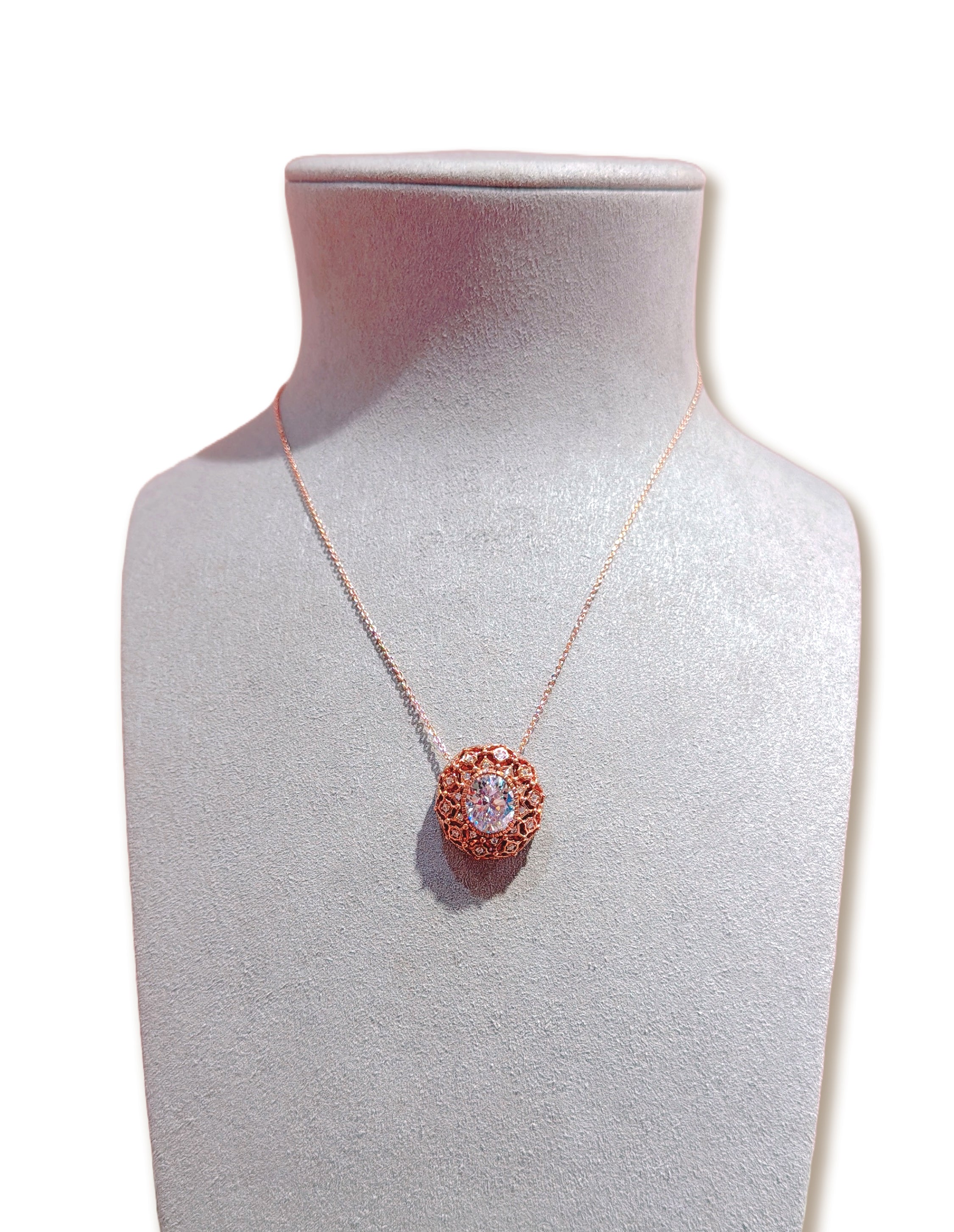 Victoria's Lumine in Rose Gold necklace